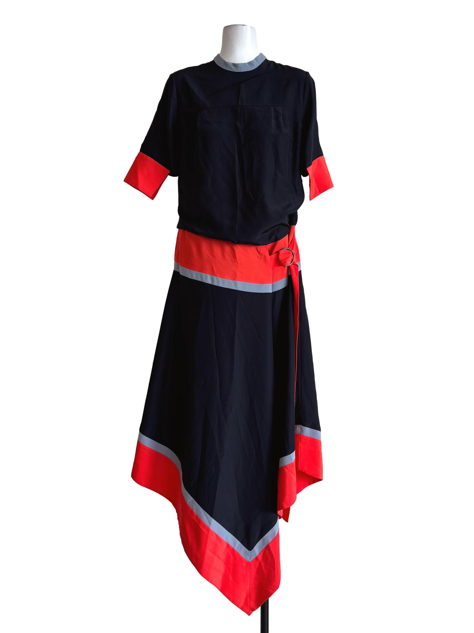 Black Orange Triangular Dress