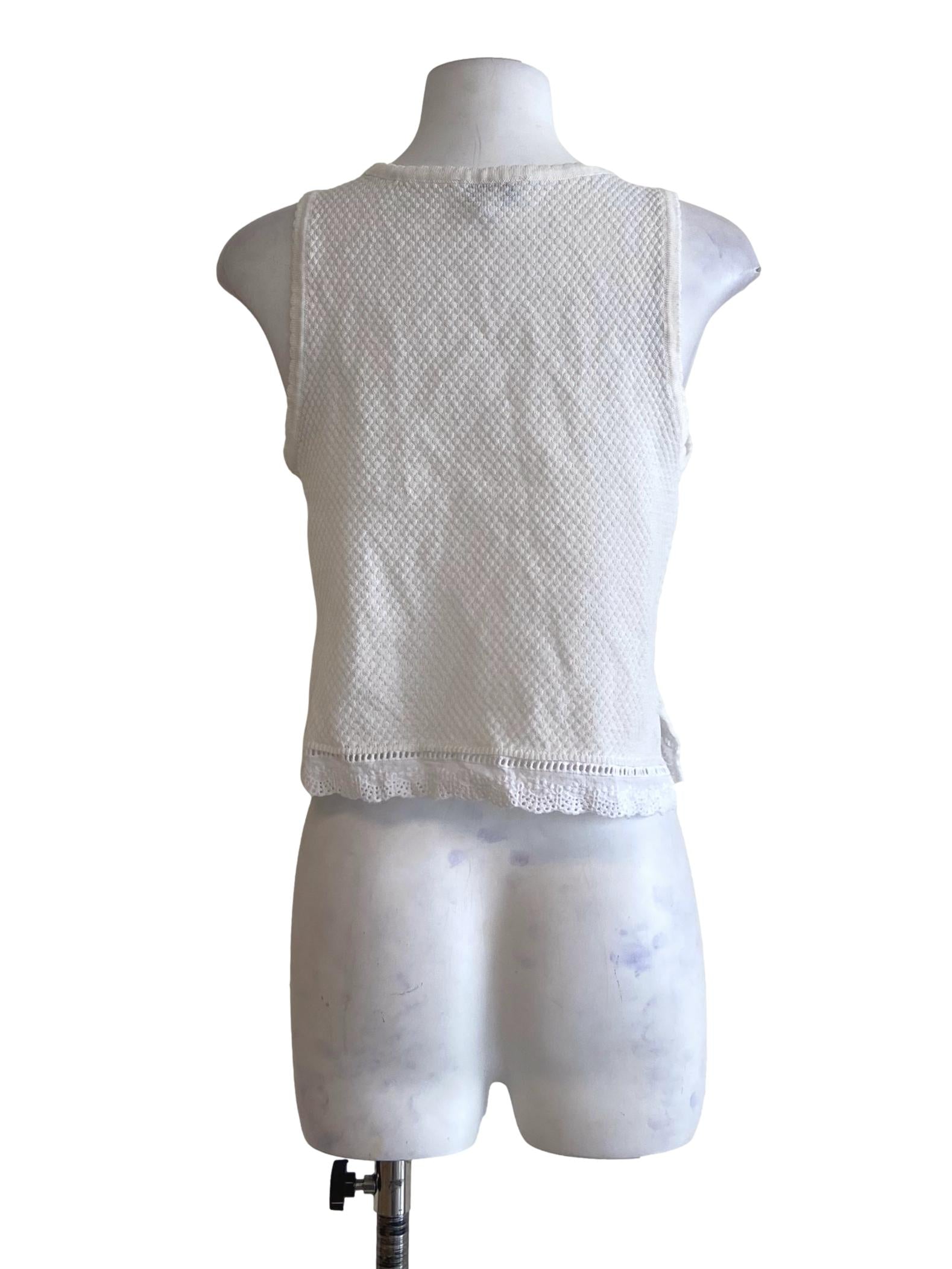 White Sleeveless Lace Top