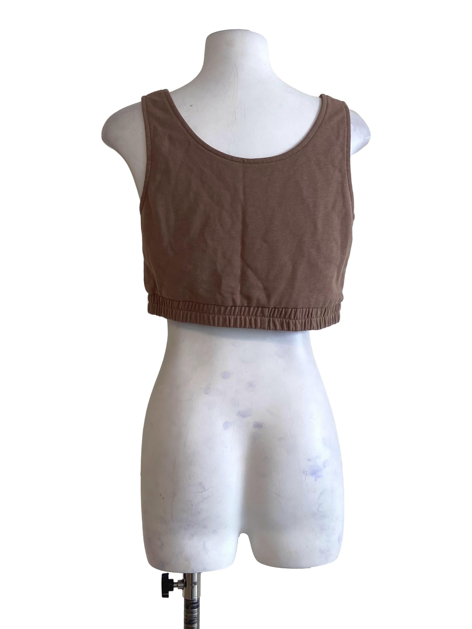 Brown Sleeveless Crop Top