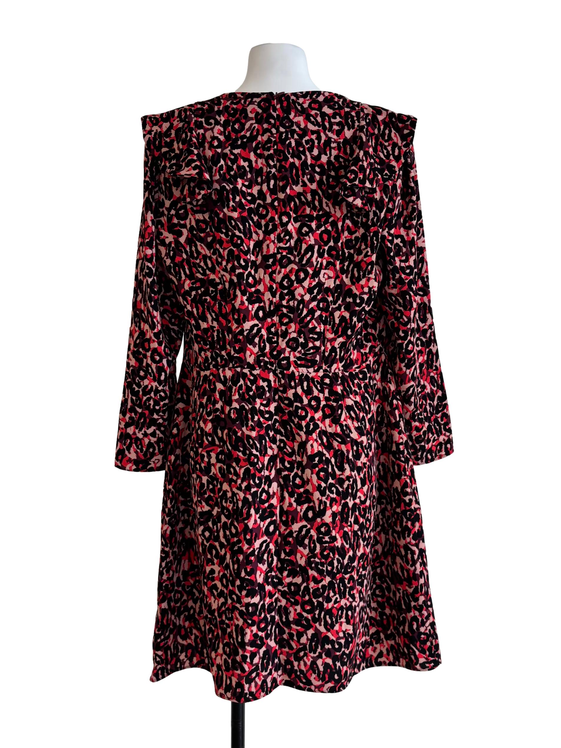 Brick Red Leopard Print Dress