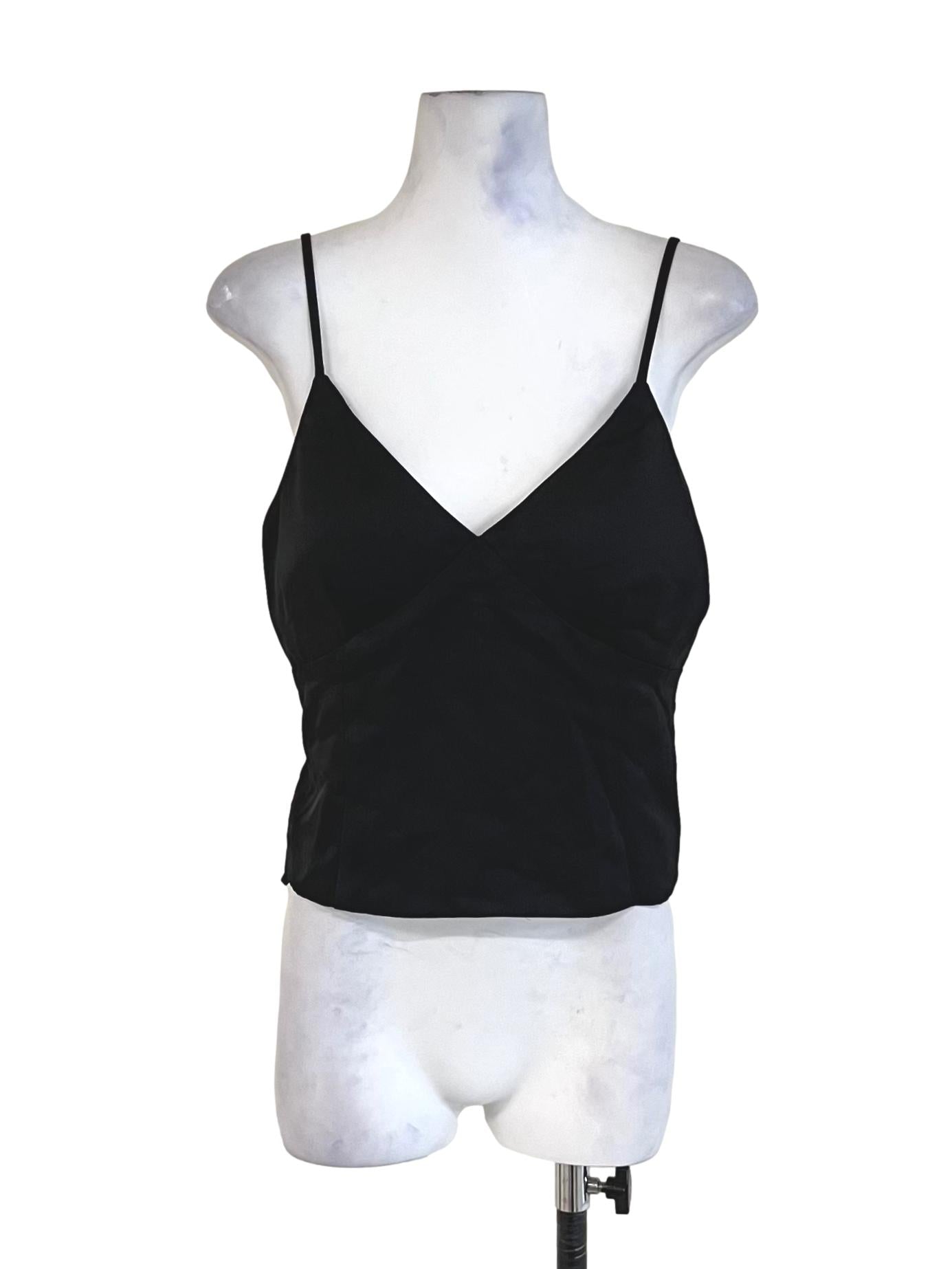 Black V-Neckline Sleeveless Top