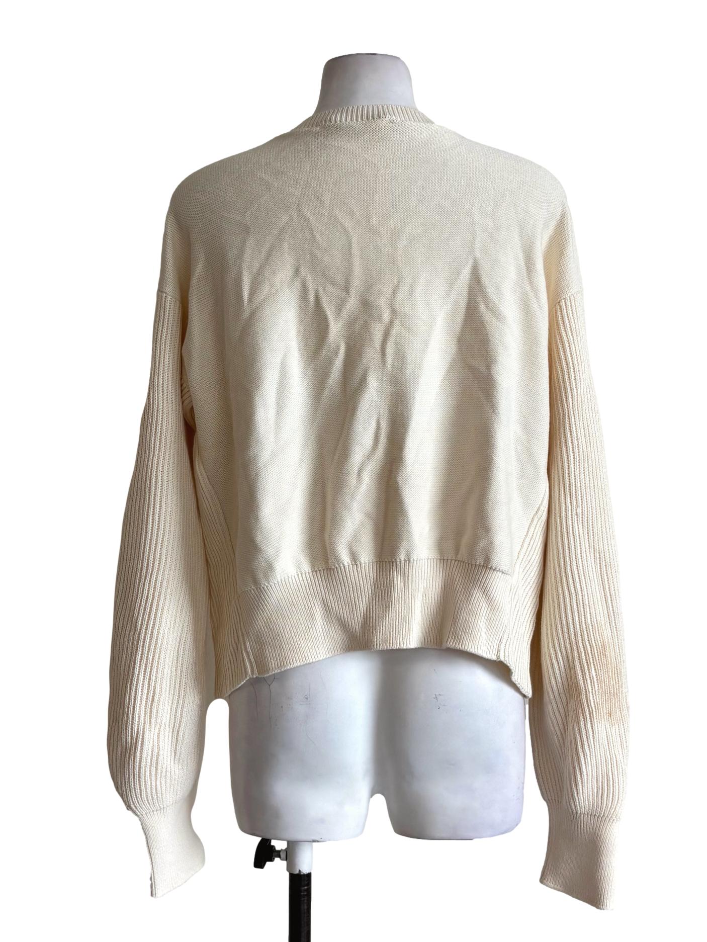 Beige Long Sleeve Knit Sweater
