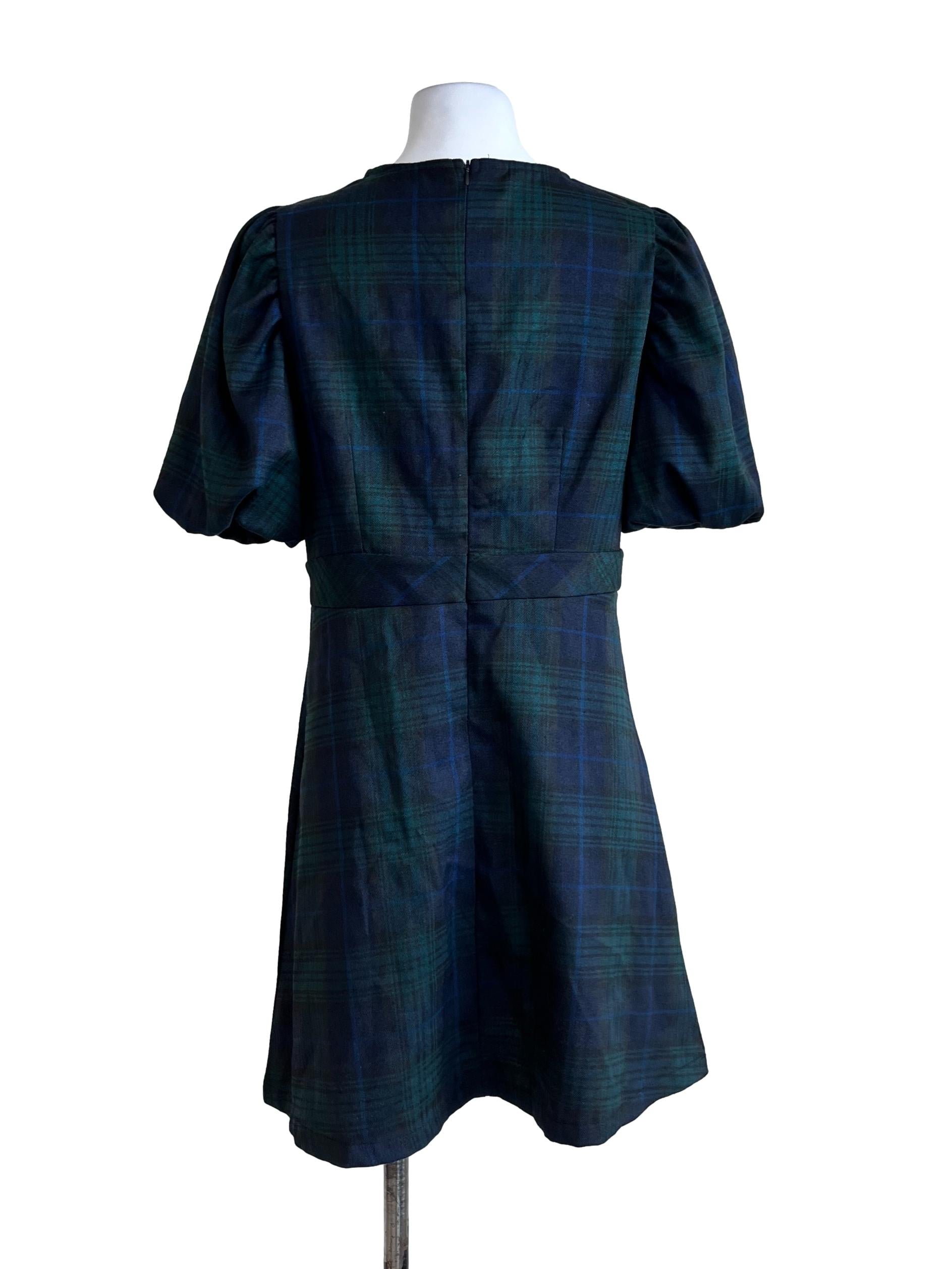 Green Gingham Pattern Dress