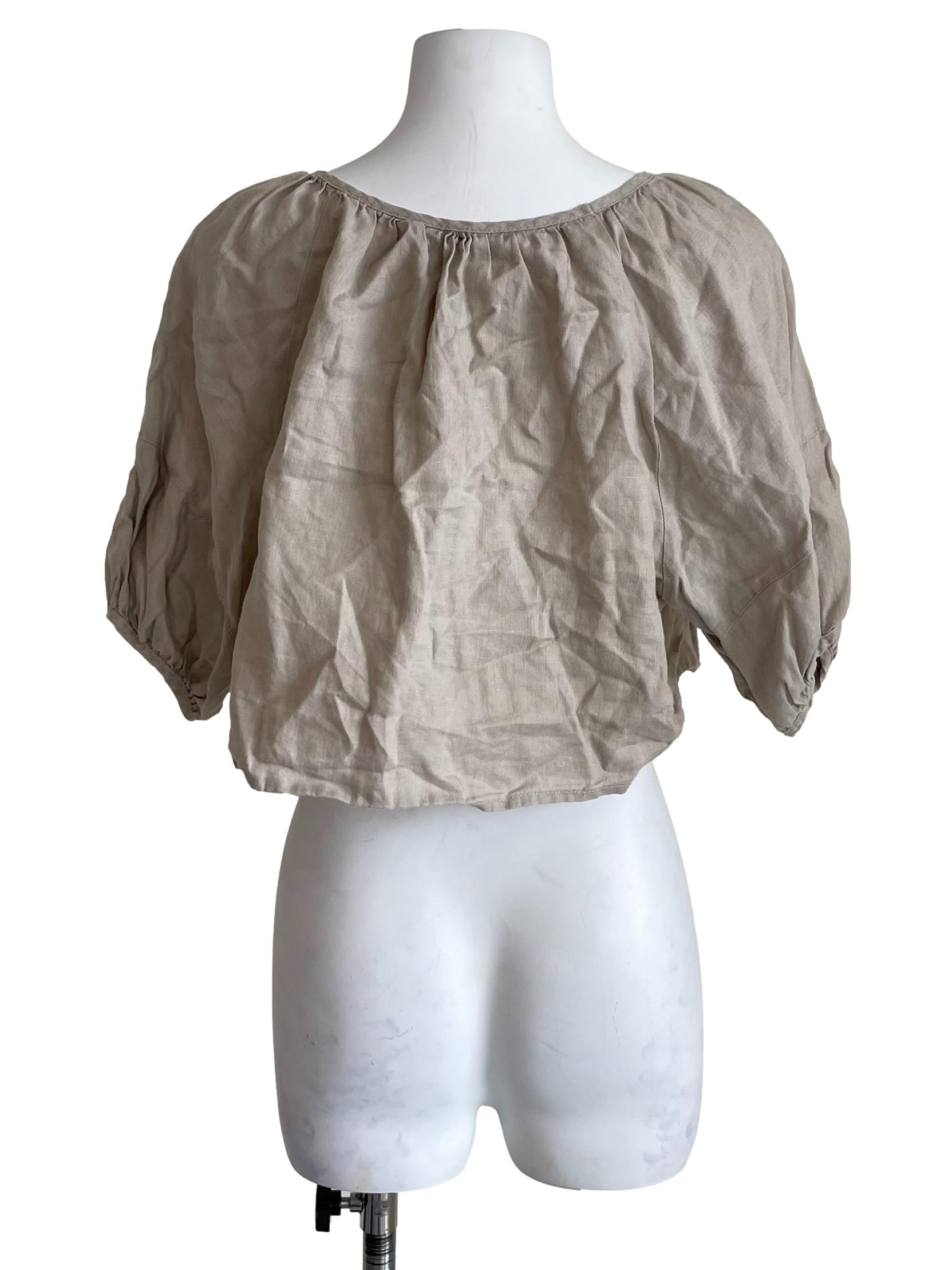 Light Hazel Beige Gypsy Crop Top