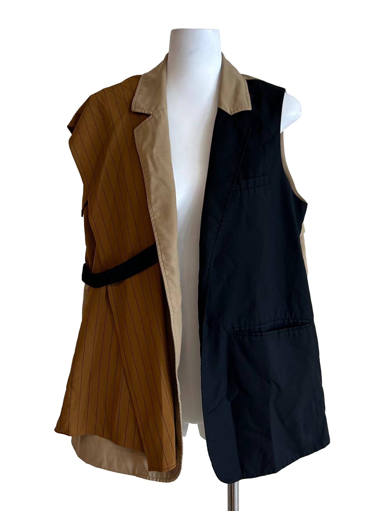 Drape Combo Gillet In Khaki & Black CSN