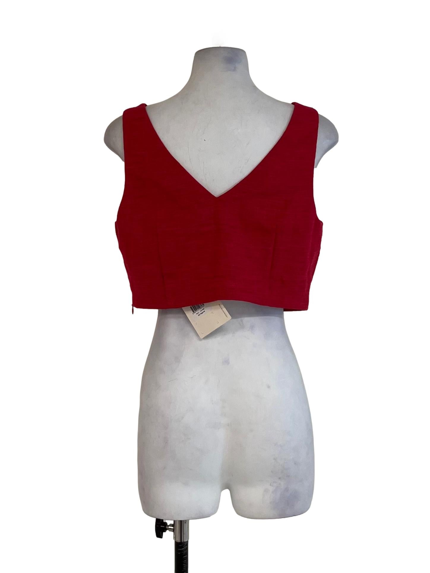 Fuscia Pink Scoop Neckline Sleeveless Top