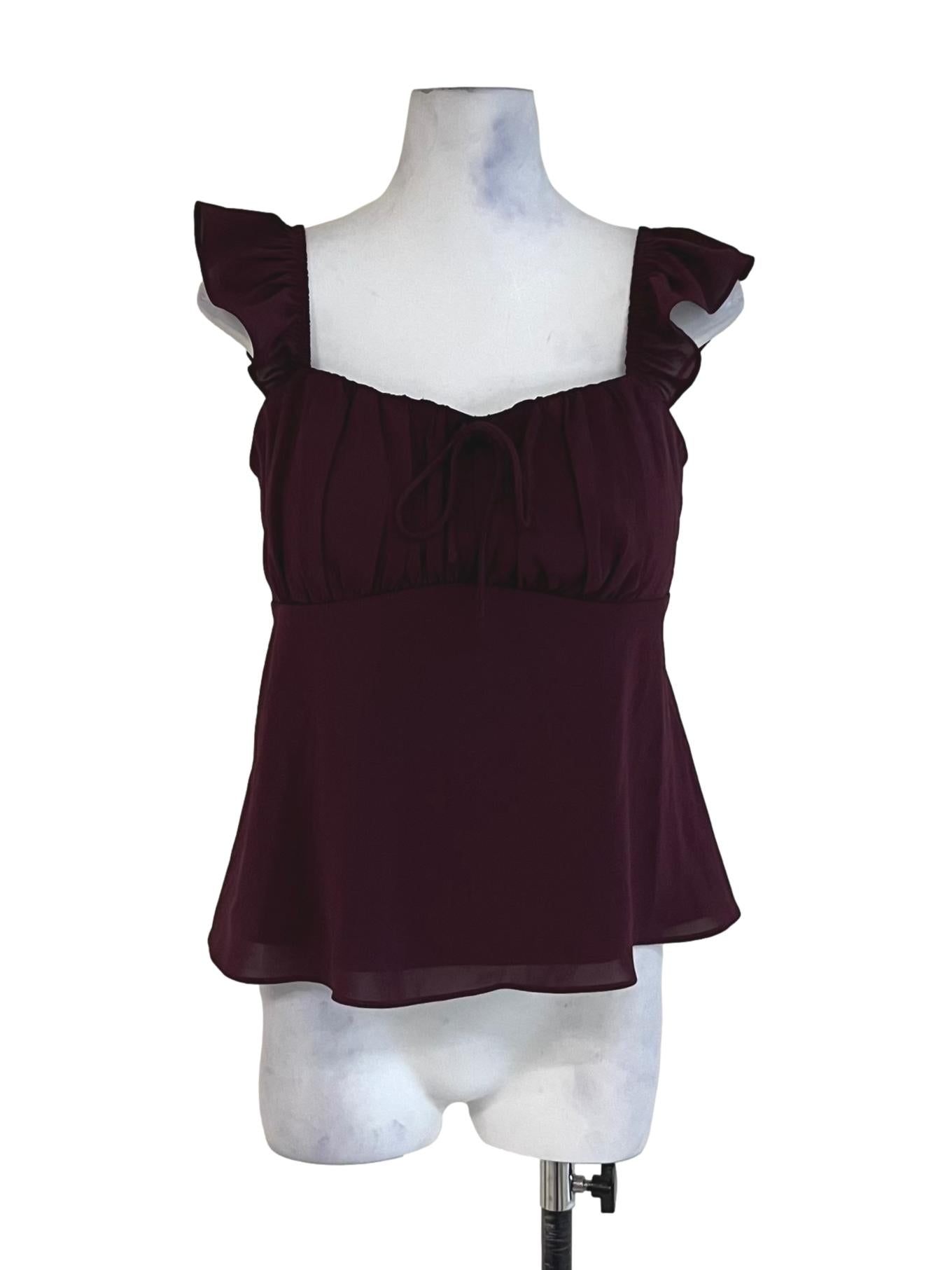 Mulberry Purple Square Neckline Blouse