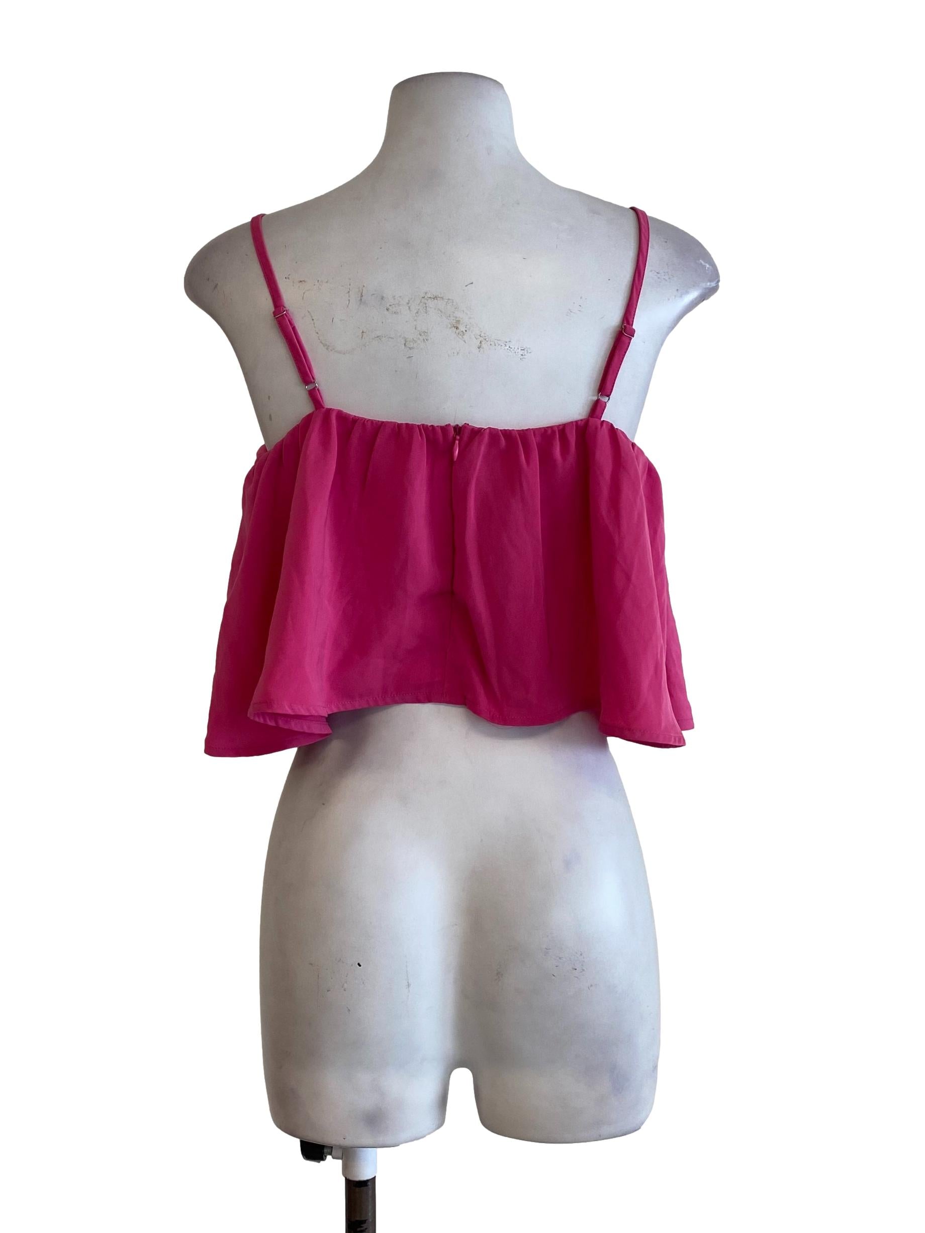 Pink Pleated Blouson Top
