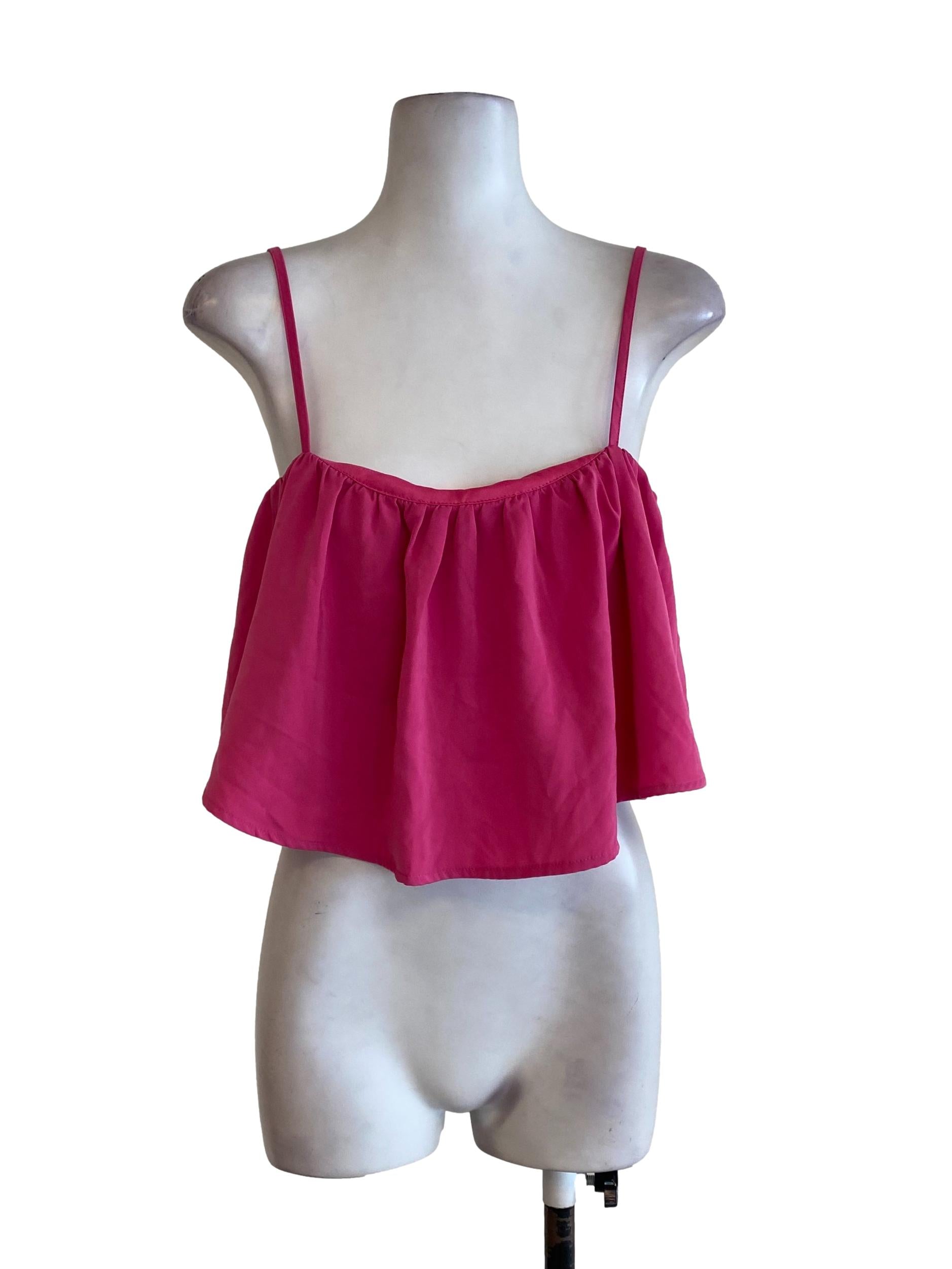 Pink Pleated Blouson Top