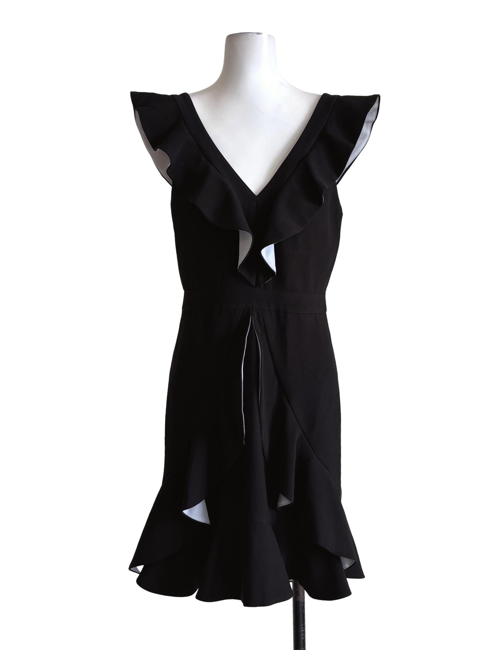 Night Black Sleeveless Ruffle Pencil Dress