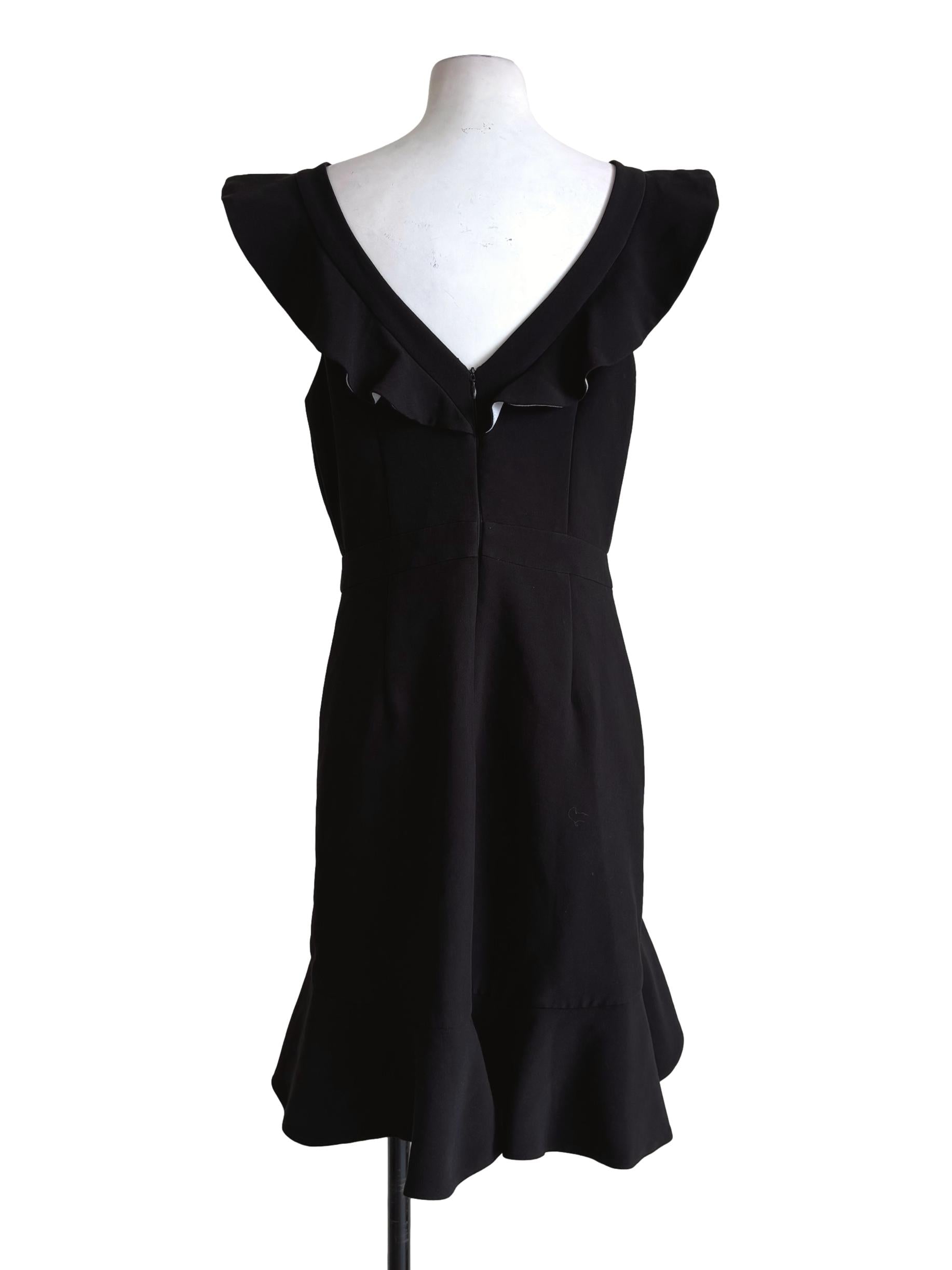 Night Black Sleeveless Ruffle Pencil Dress