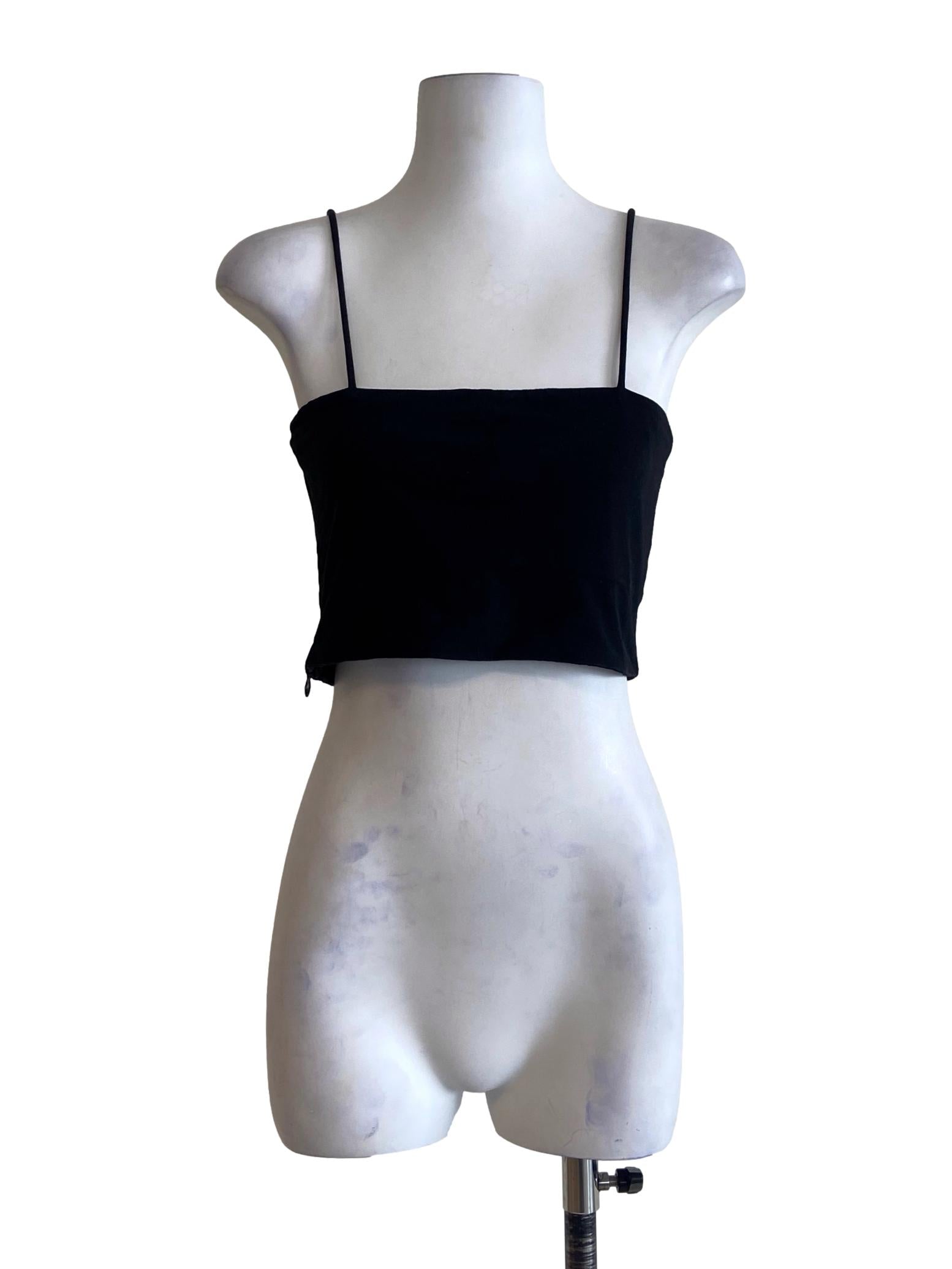 Black Spaghetti Straps Crop Top TTR