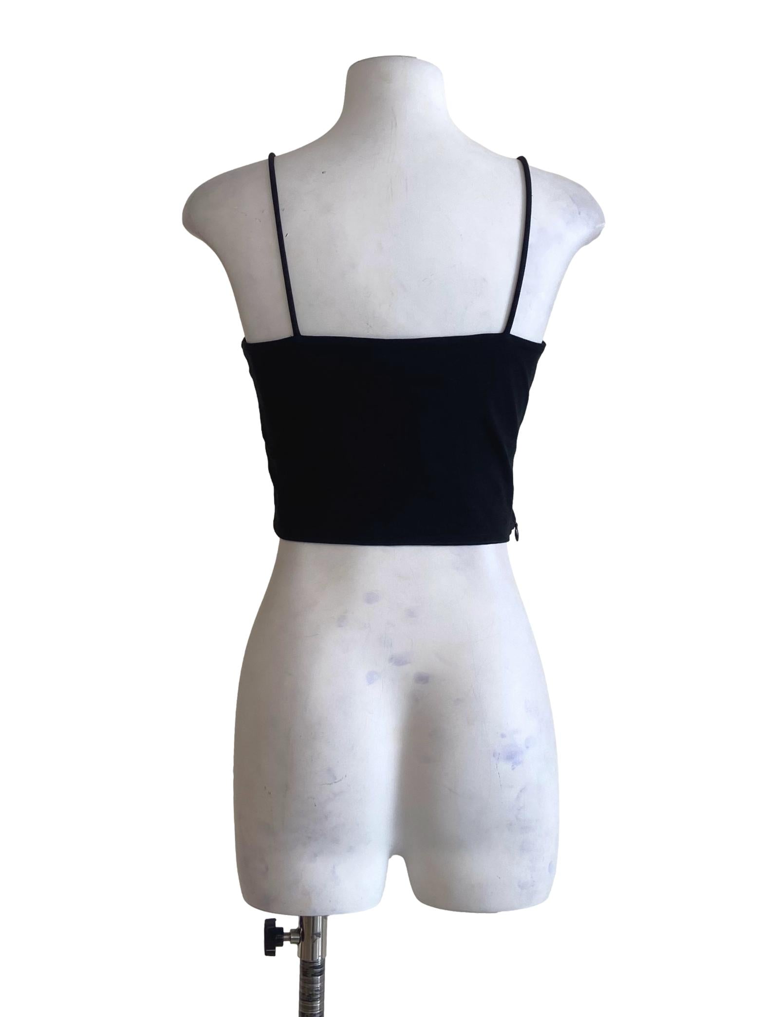 Black Spaghetti Straps Crop Top TTR