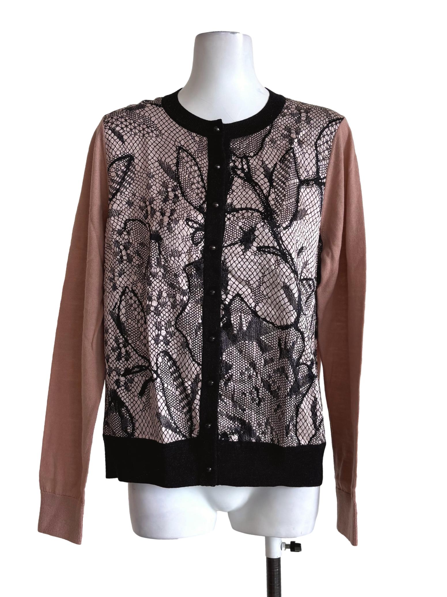 Apricot Black Print Cardigan