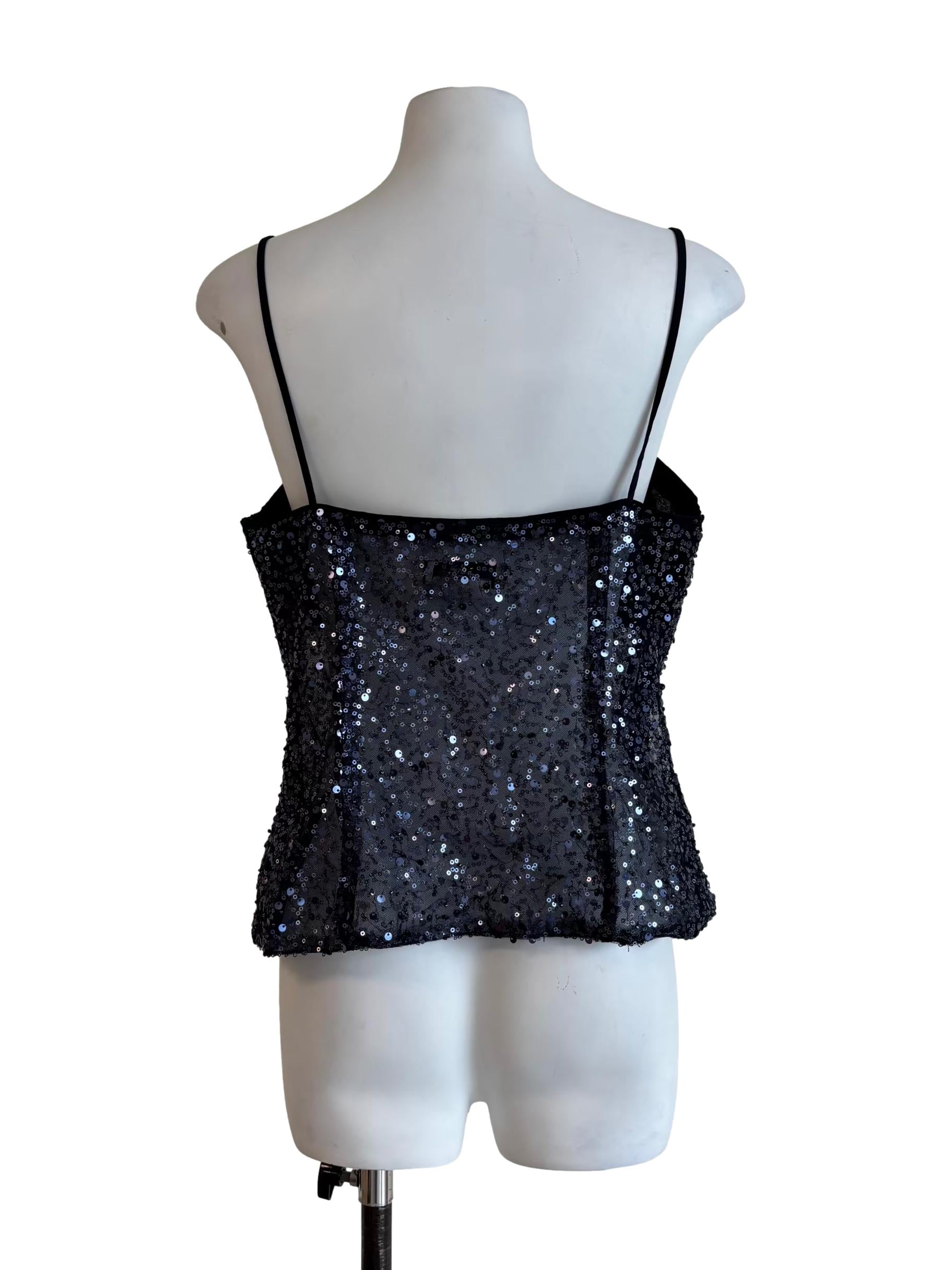 Midnight Blue Sheer Bedazzled Top