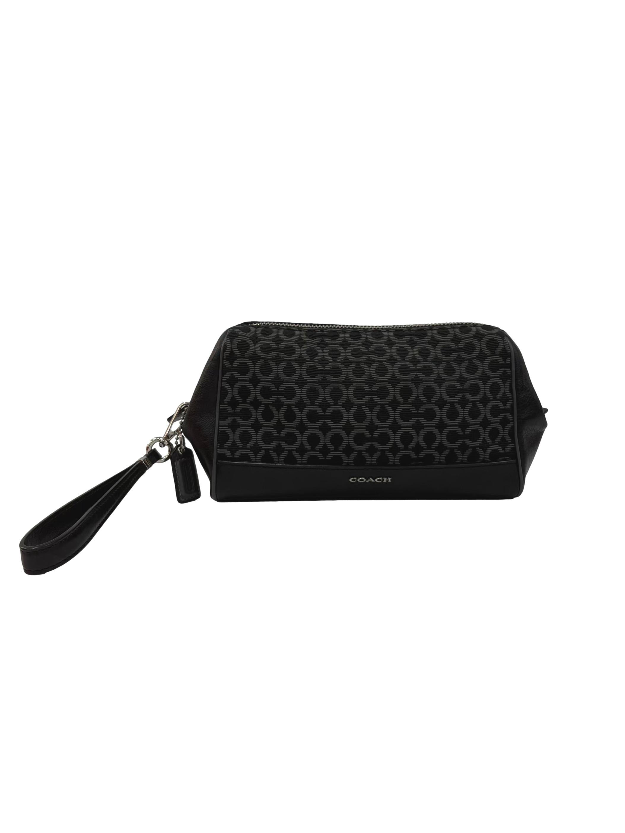 Black Signature Monogram Wristlet Pouch
