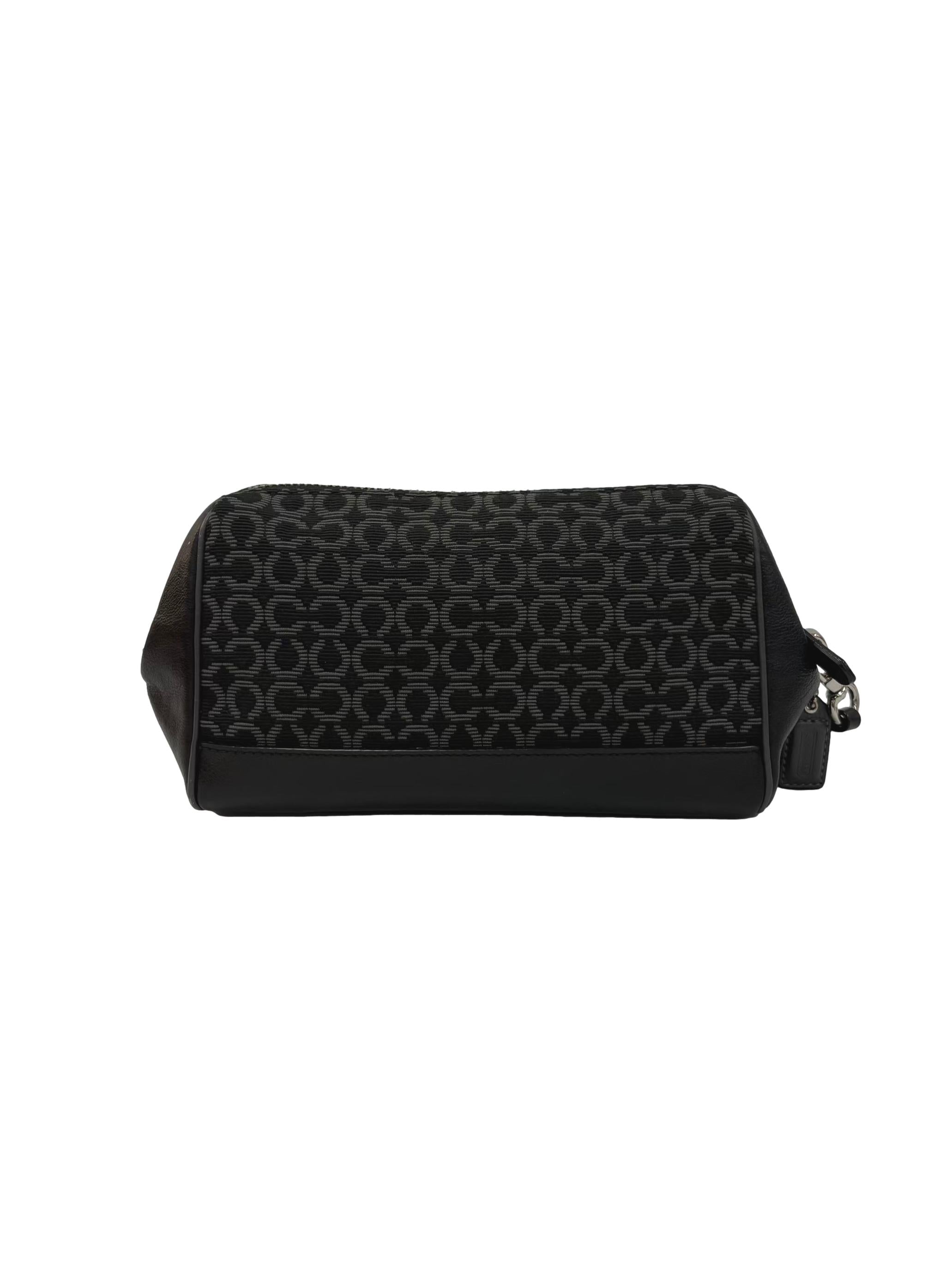Black Signature Monogram Wristlet Pouch