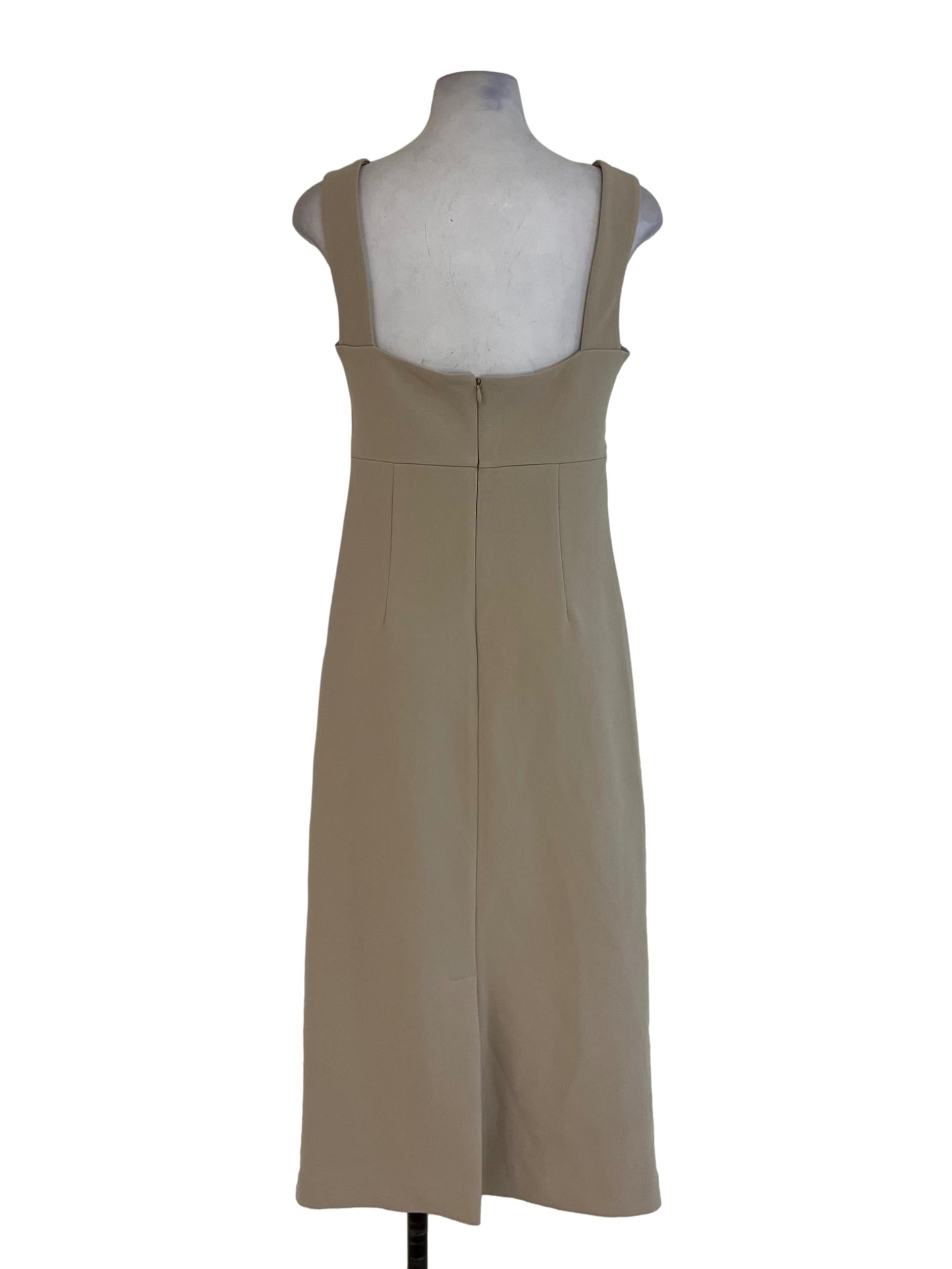 Beige Sweetheart Neckline Sheath Dress