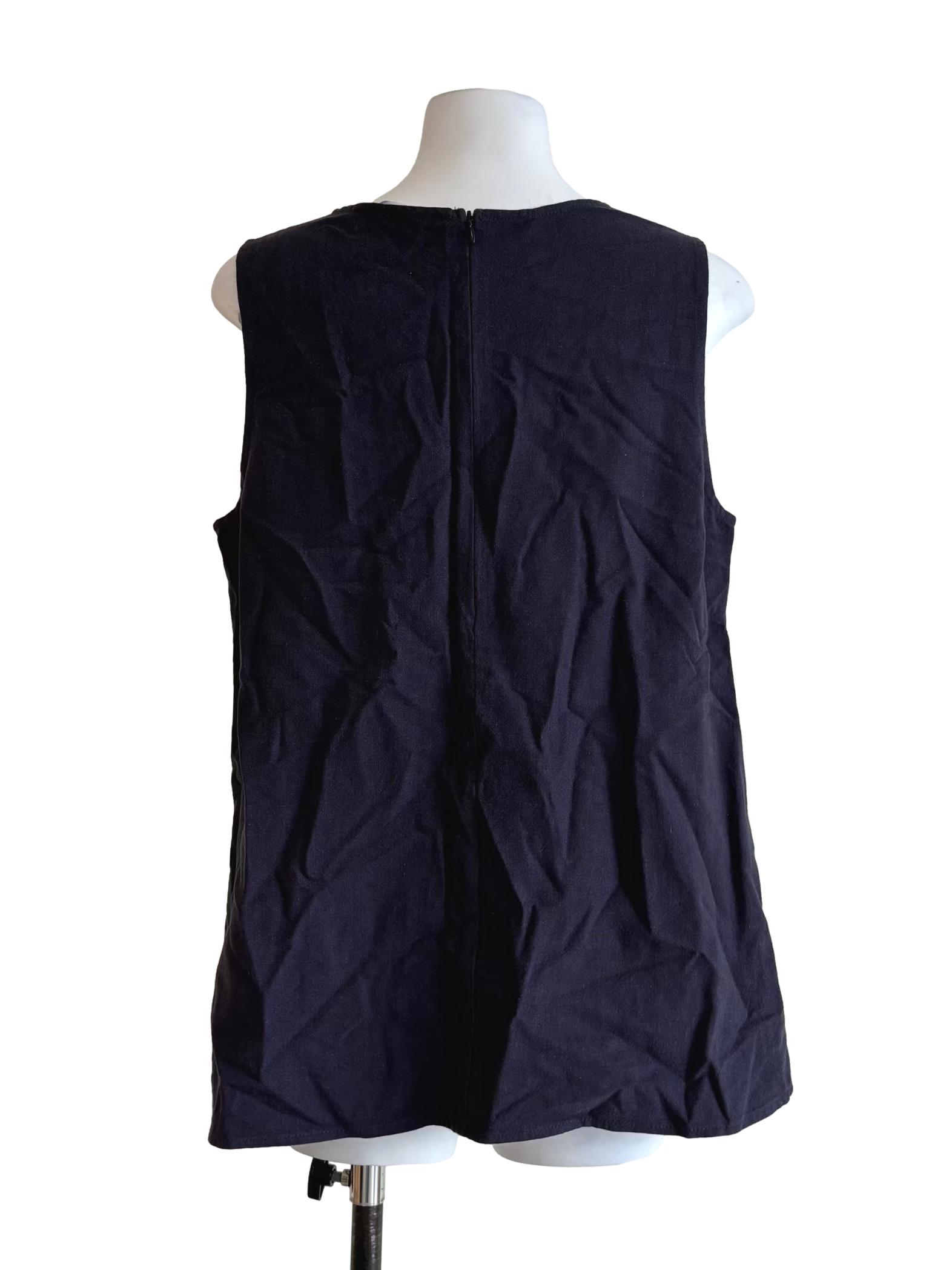 Spruce Blue Front Slit Linen Top