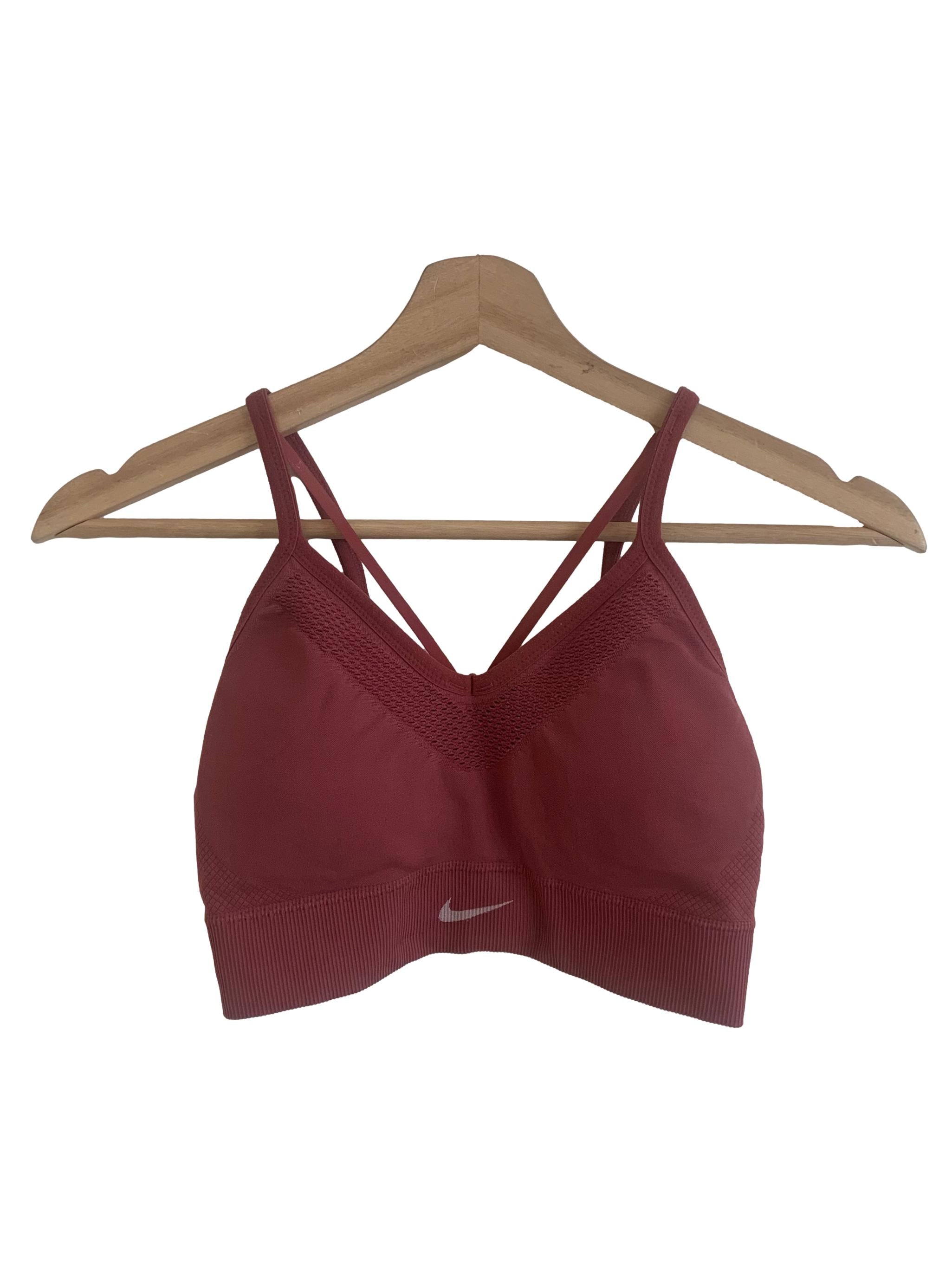 Currant Red V Neck Sports Bra