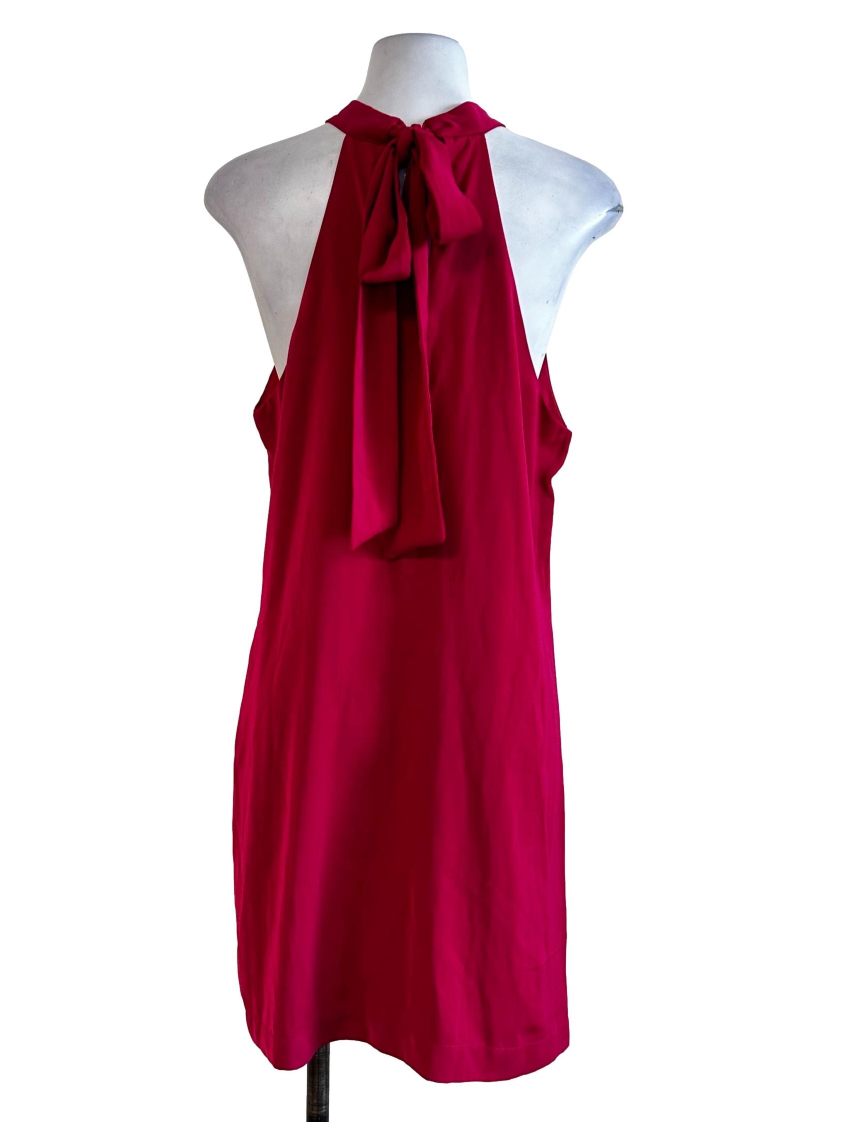 Hot Pink Halter Neck Dress