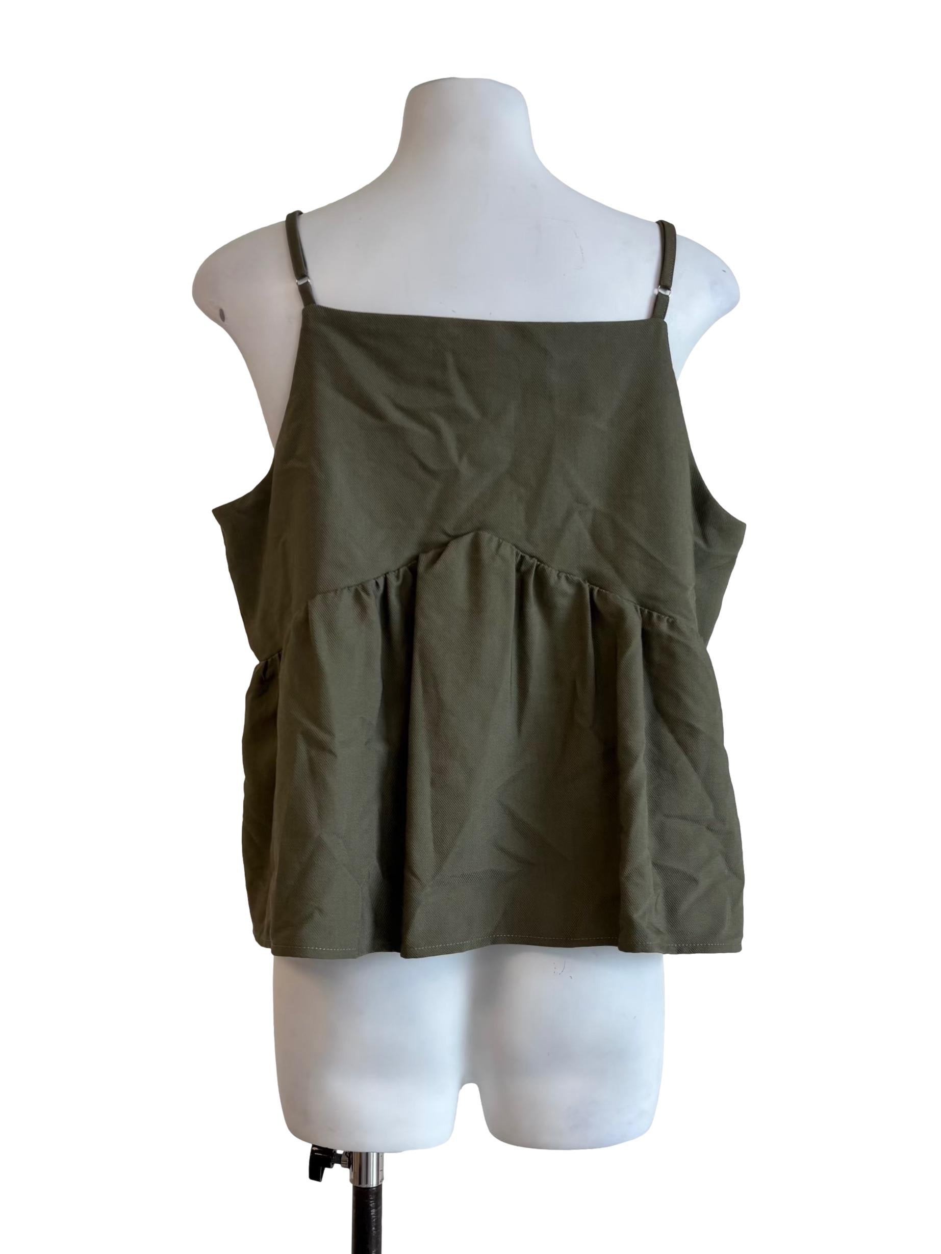 Olive Green Baby Doll Top