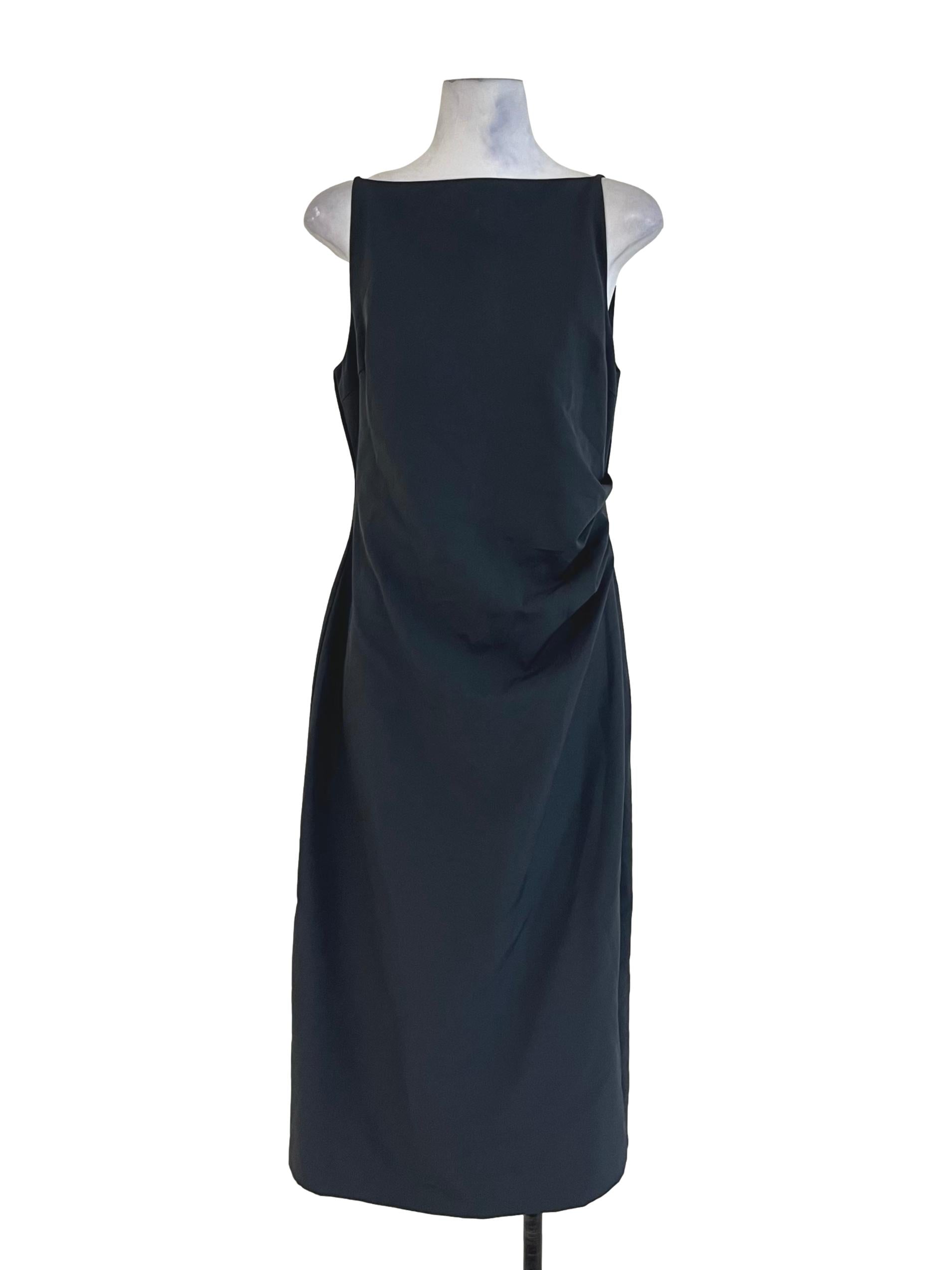 Stone Grey Sabrina Neckline A-Line Dress