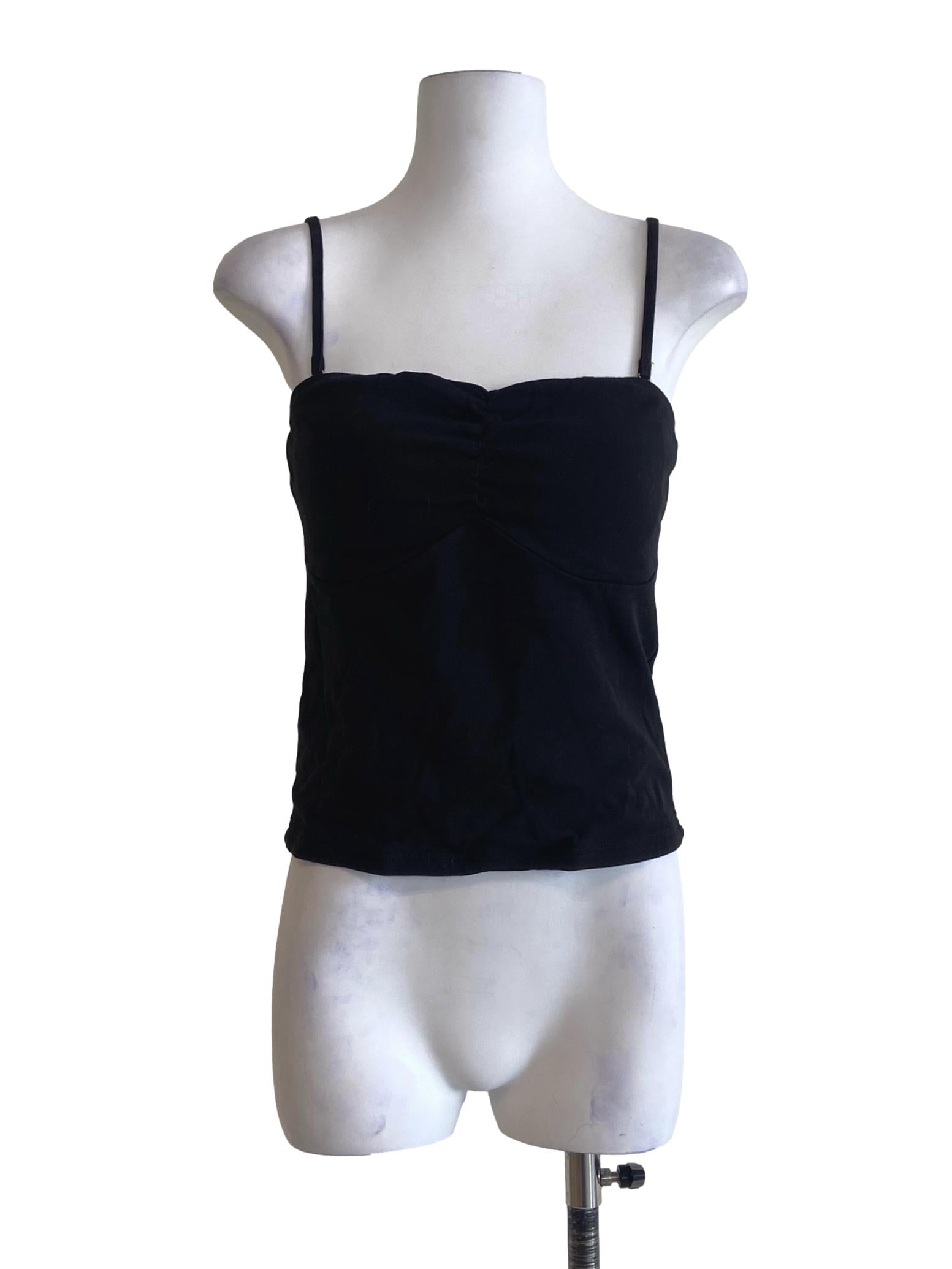 Black Spaghetti Strap Crop Top