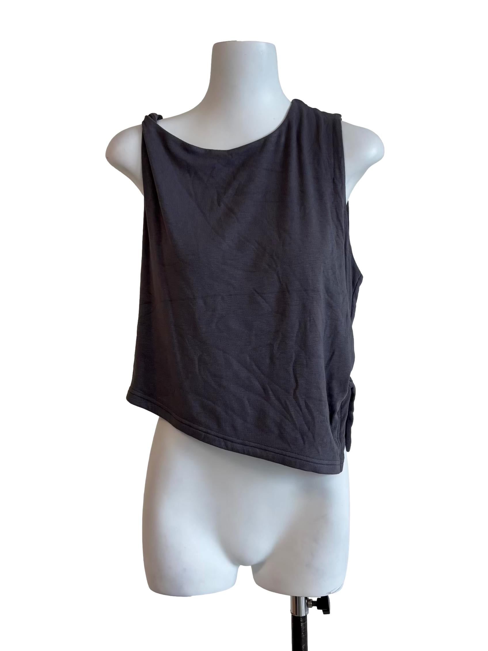 Ash Grey Asymmetrical Tank Top