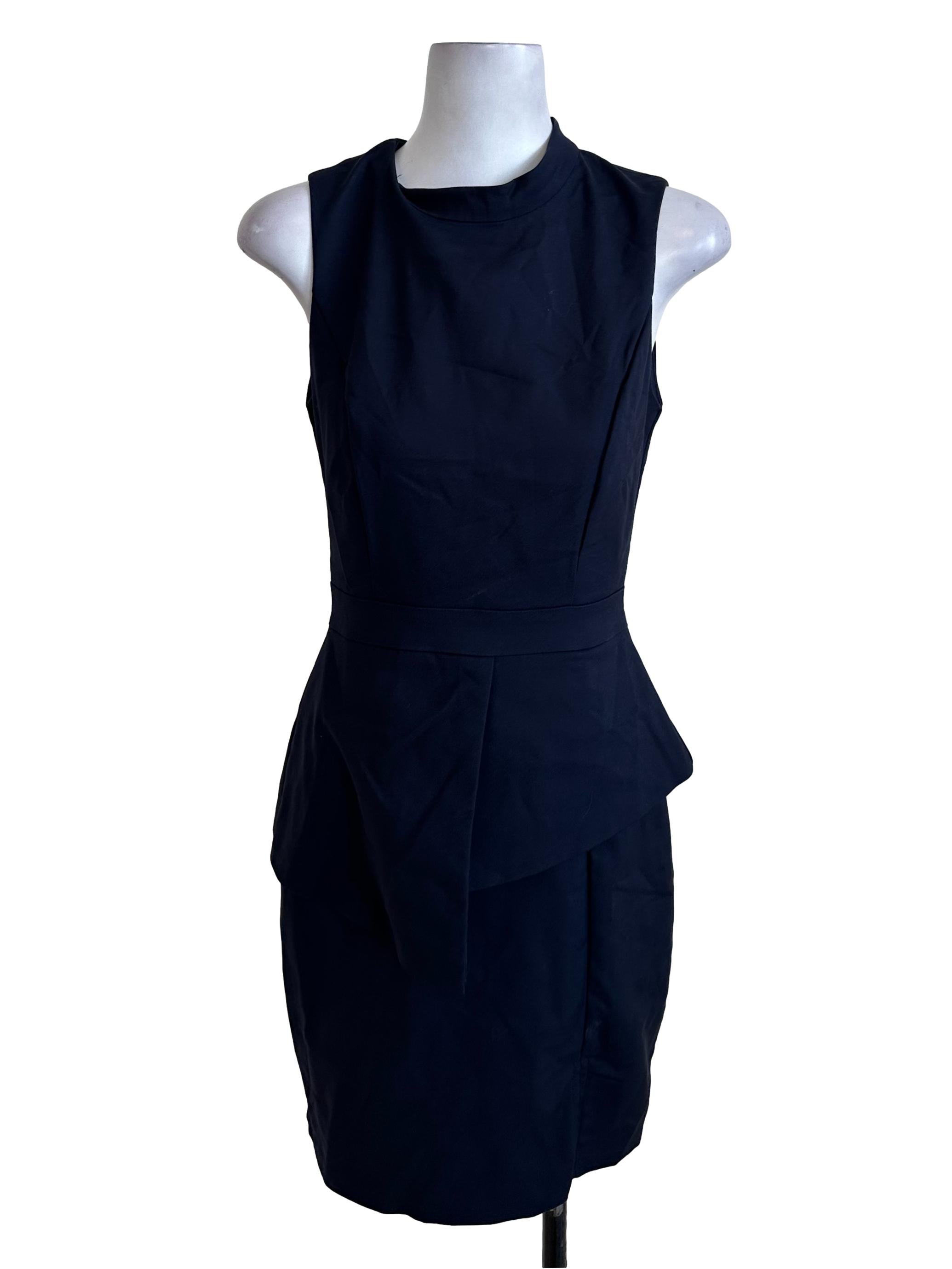 Navy Blue Peplum Dress