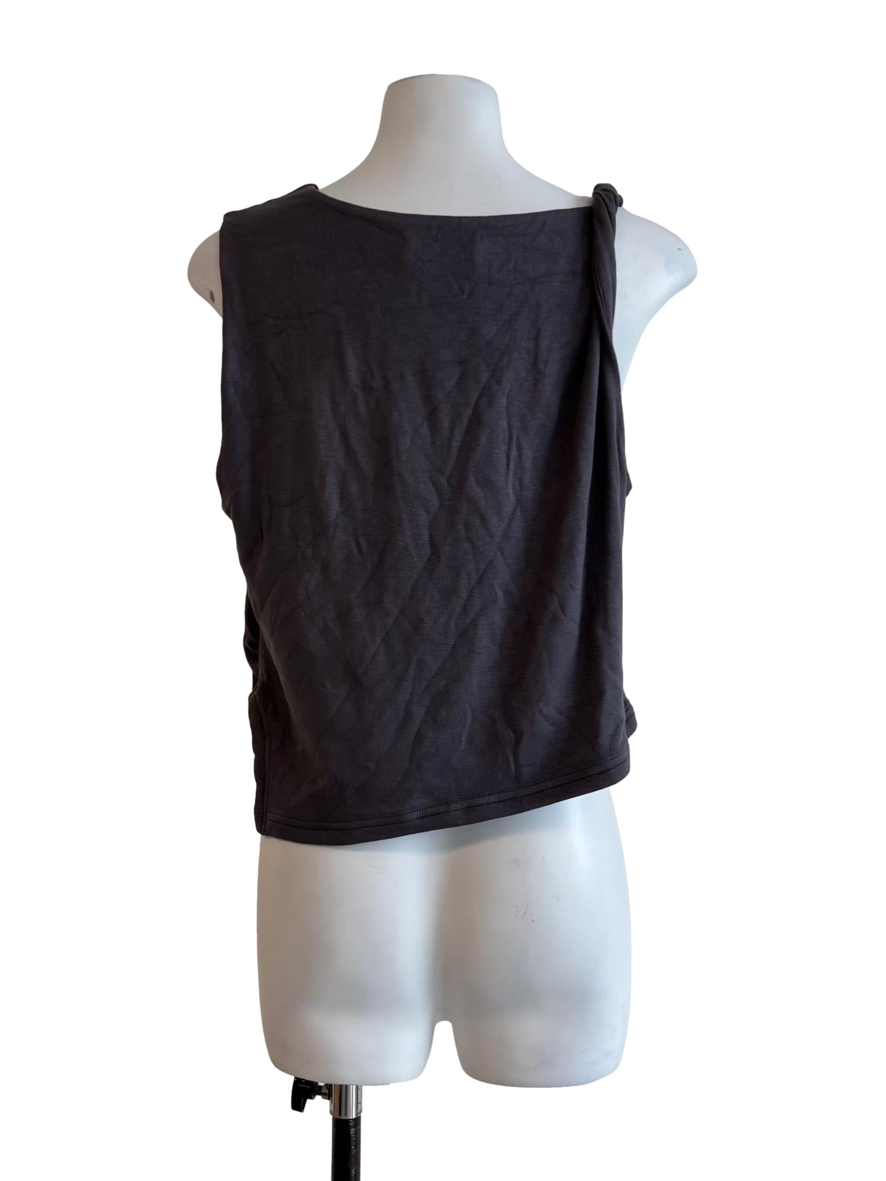 Ash Grey Asymmetrical Tank Top