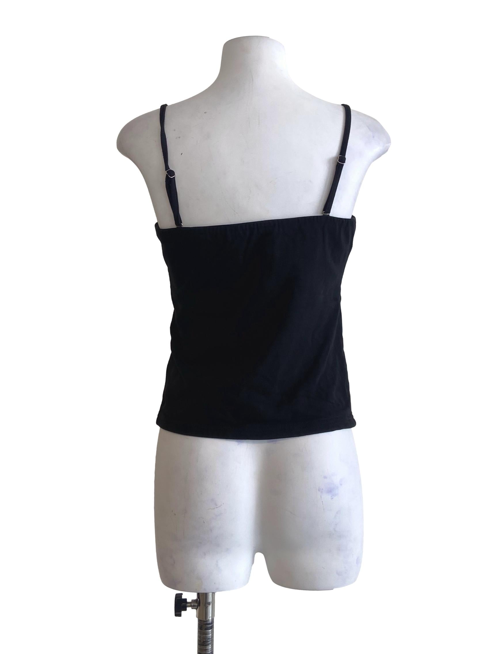 Black Spaghetti Strap Crop Top