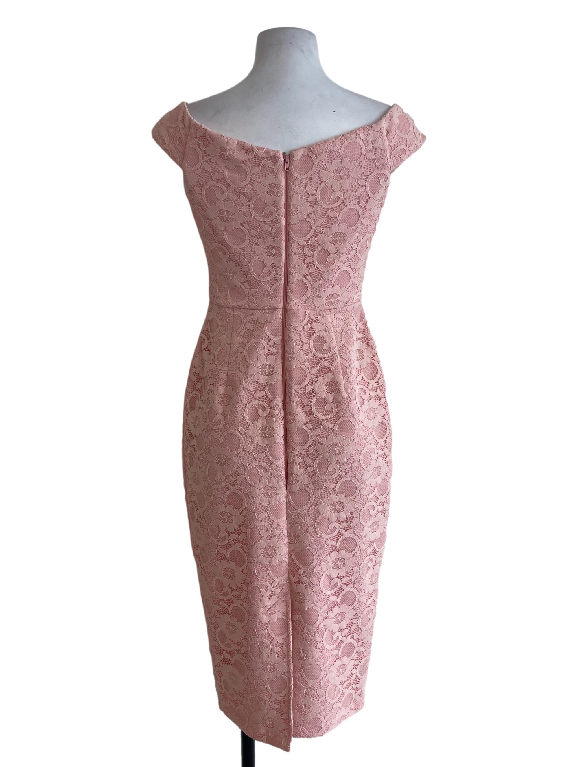 Pink Floral Laced Dress