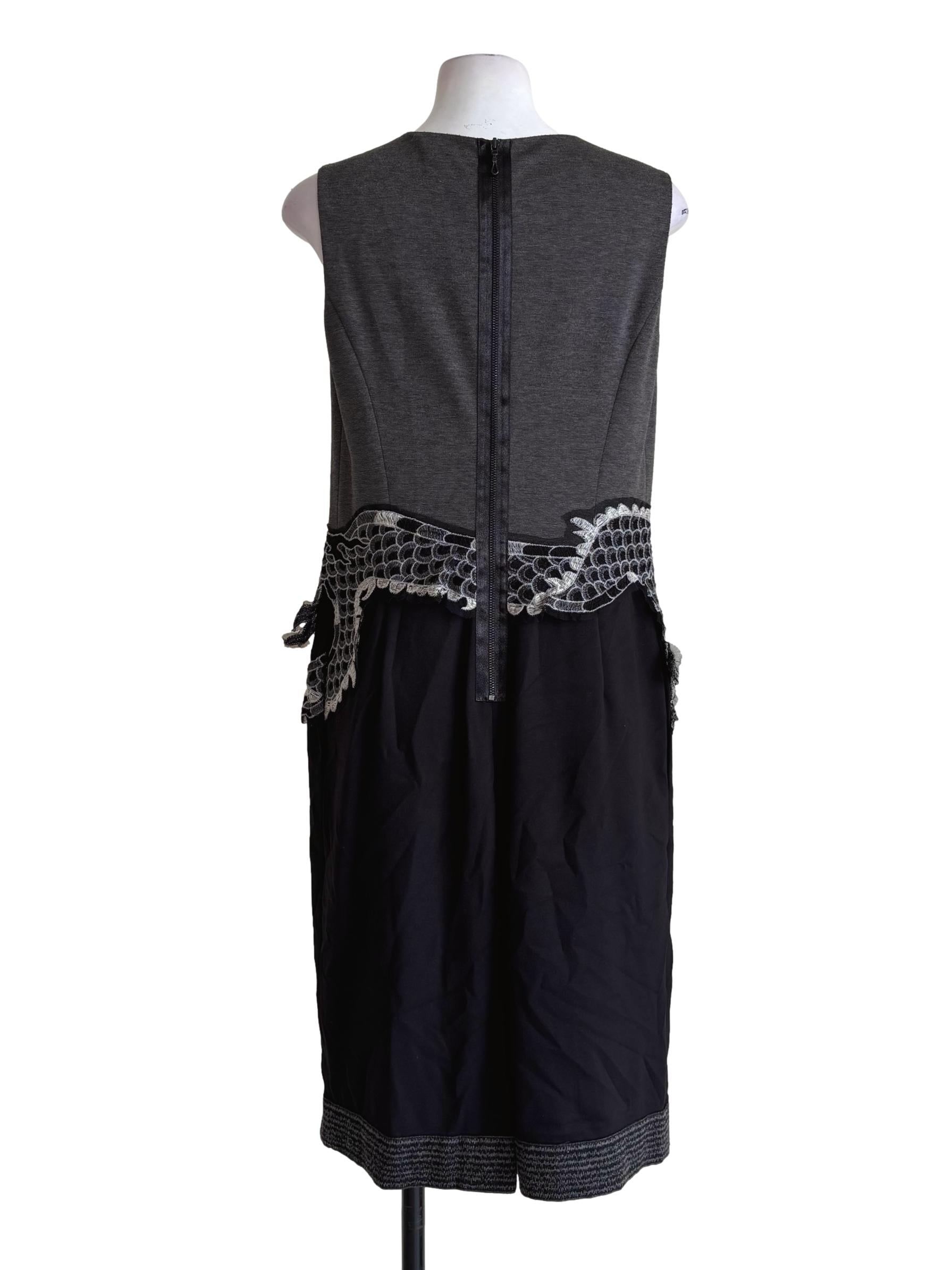 Black Grey Dragon Design Sleeveless Dress