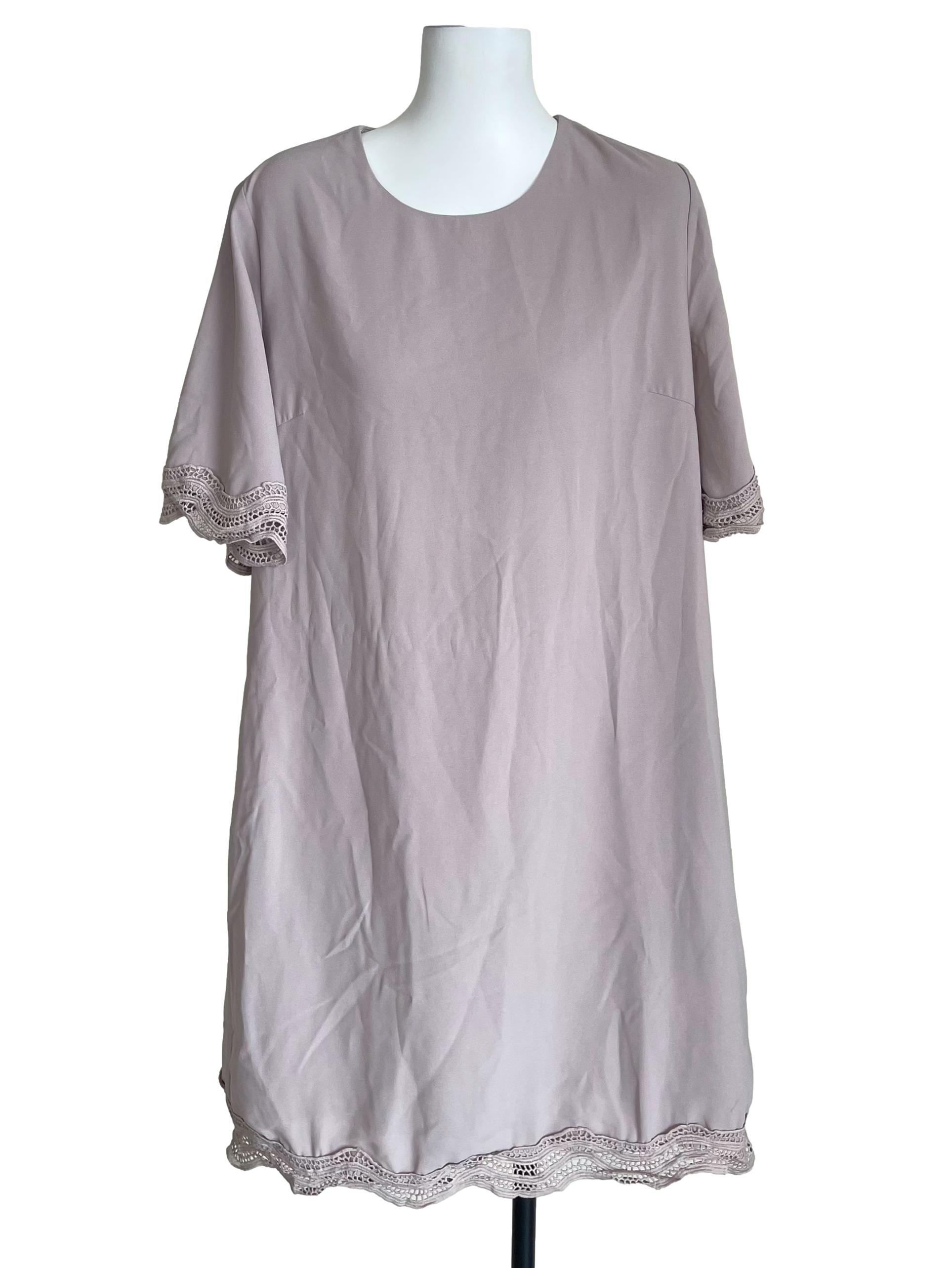 Light Mauve Lace Trace Shift Dress