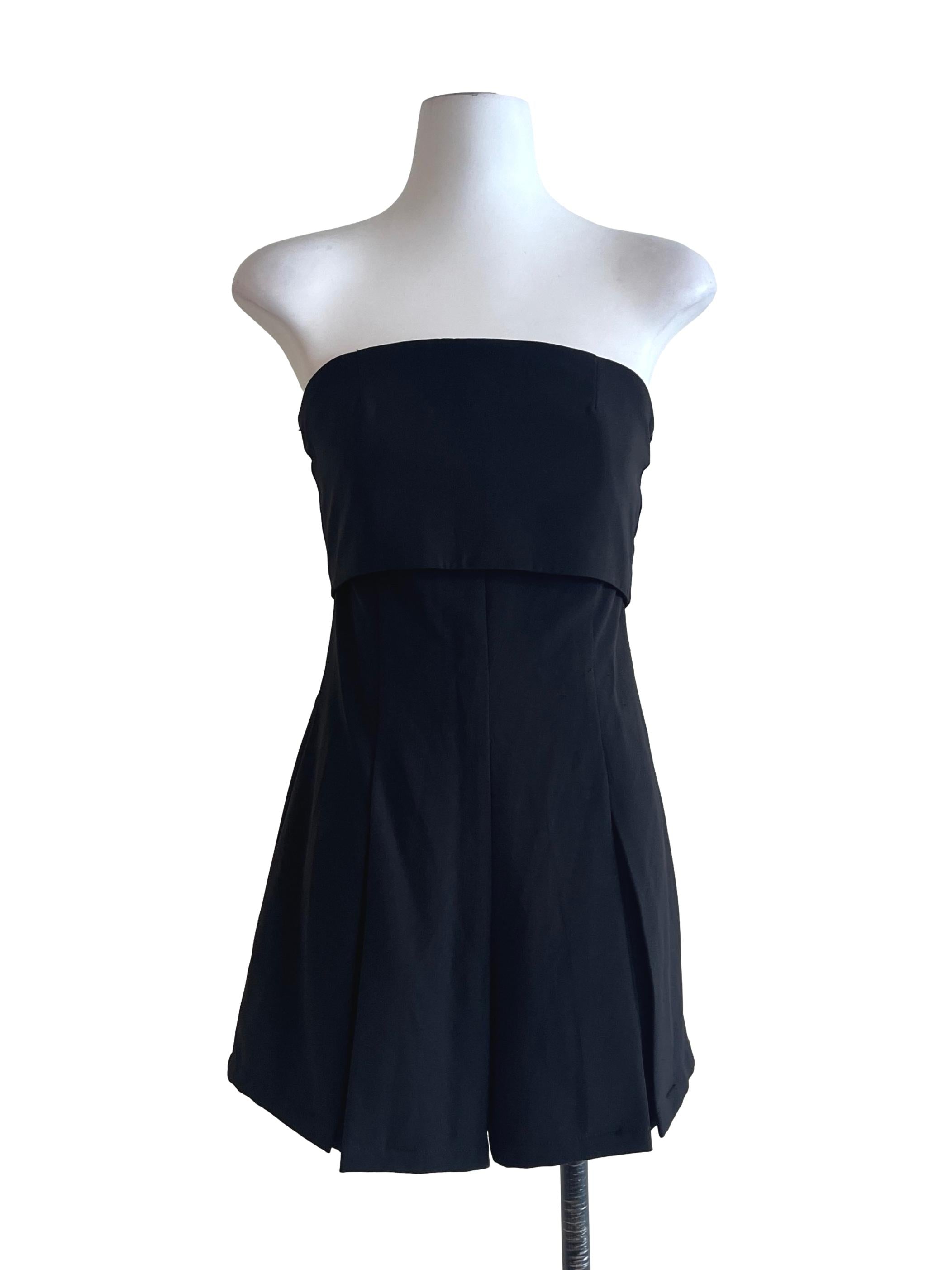 Jet Black Strapless Romper