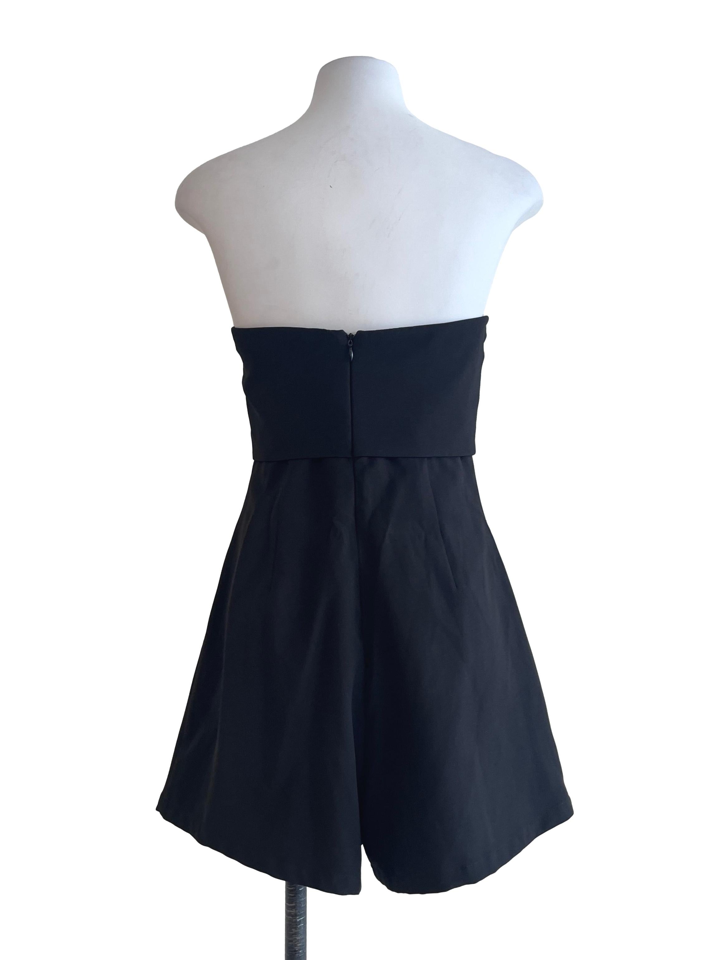 Jet Black Strapless Romper