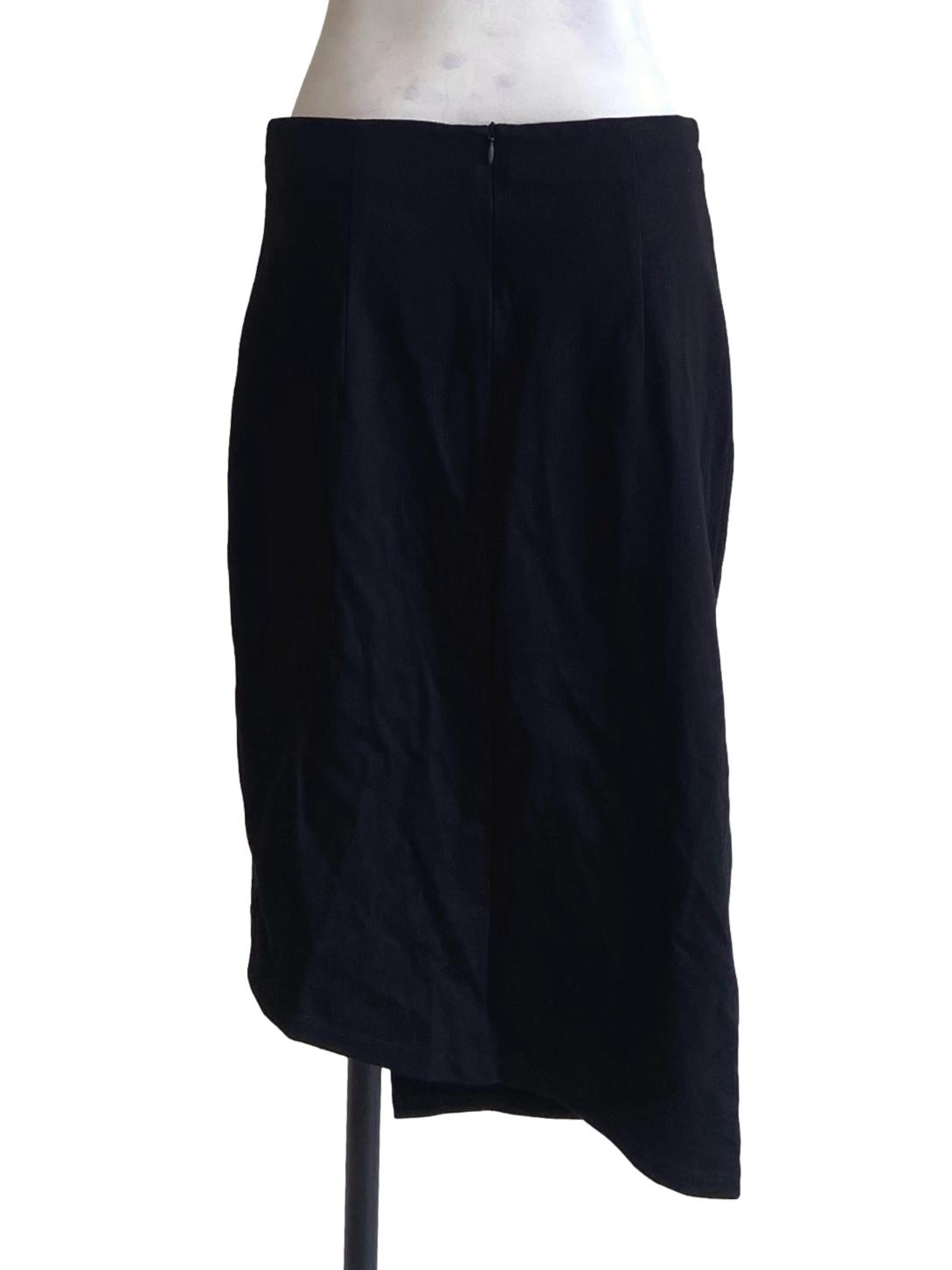 Black Asymmetric Tube Skirt