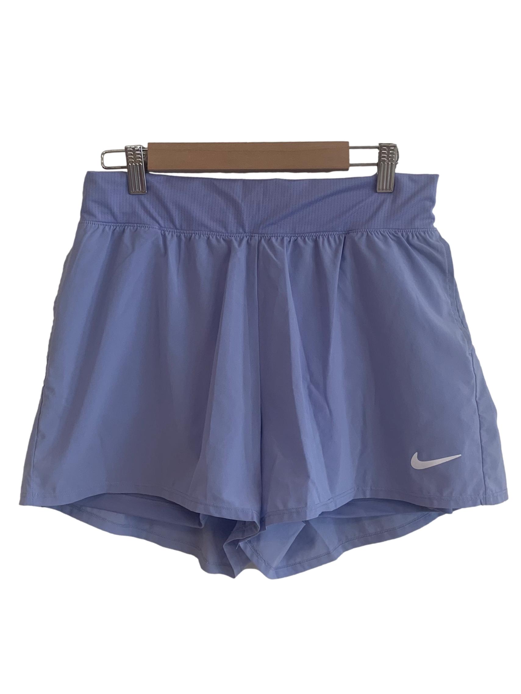 Lavender Blue Elastic Waistband Shorts
