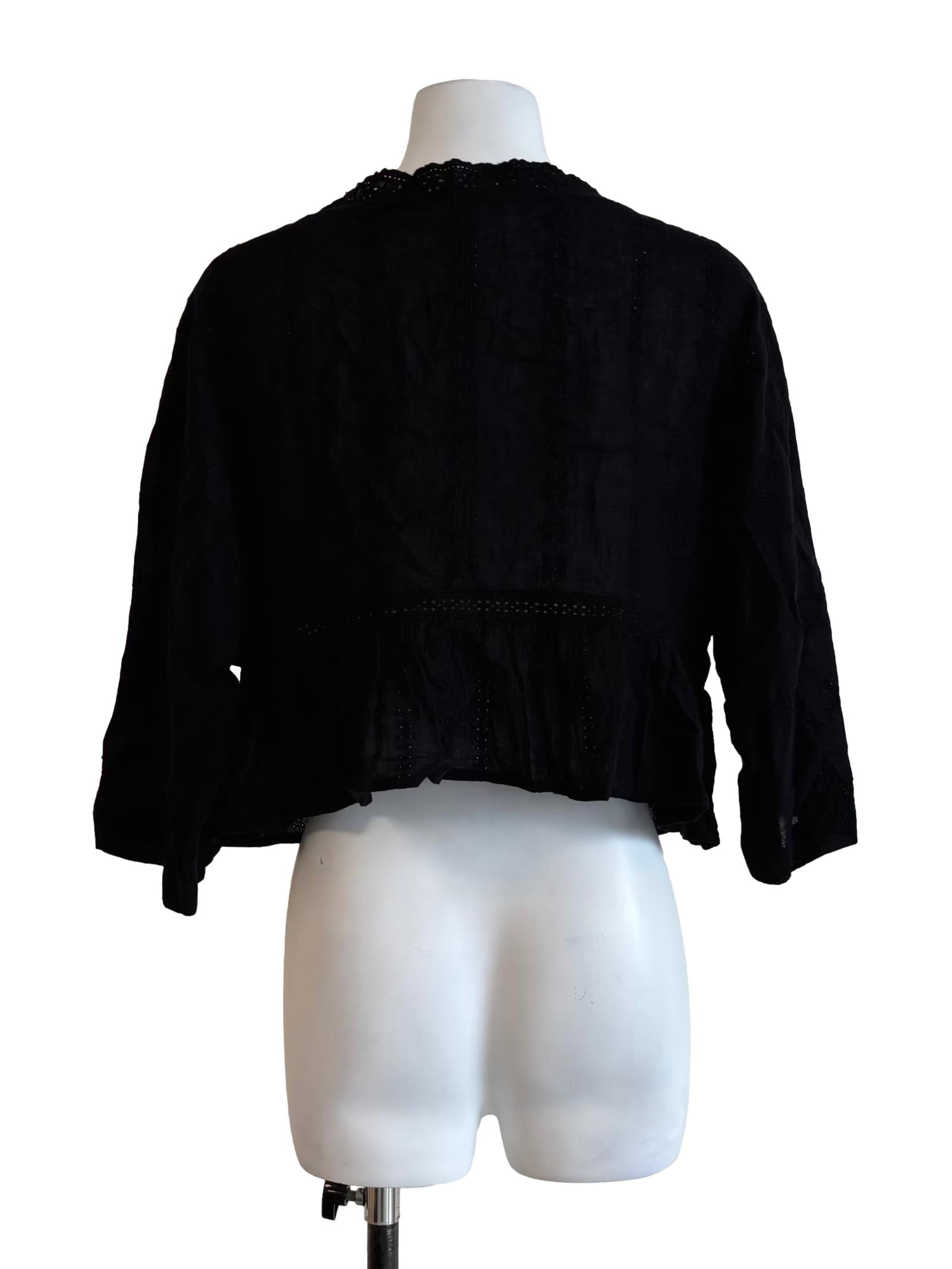 Raven Black Cotton Blouse