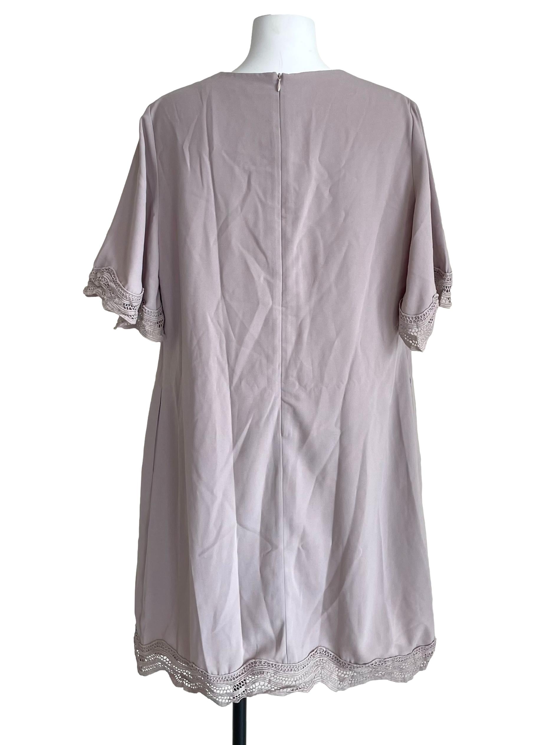 Light Mauve Lace Trace Shift Dress