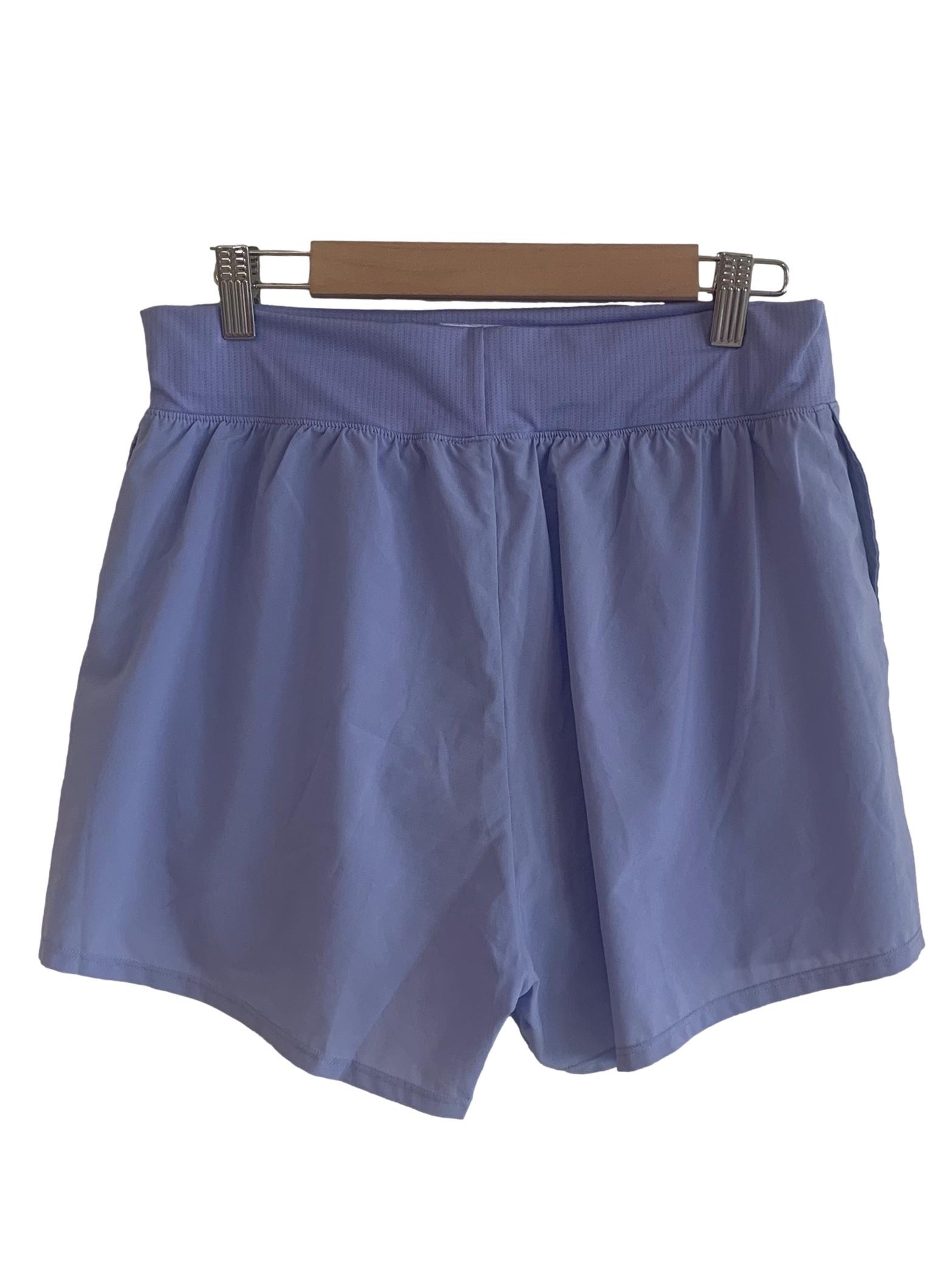 Lavender Blue Elastic Waistband Shorts
