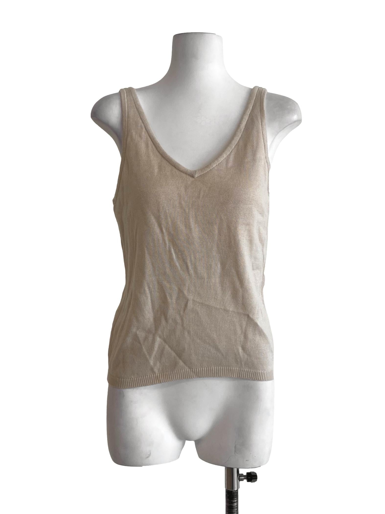 Egg Shell Beige Sleeveless Top