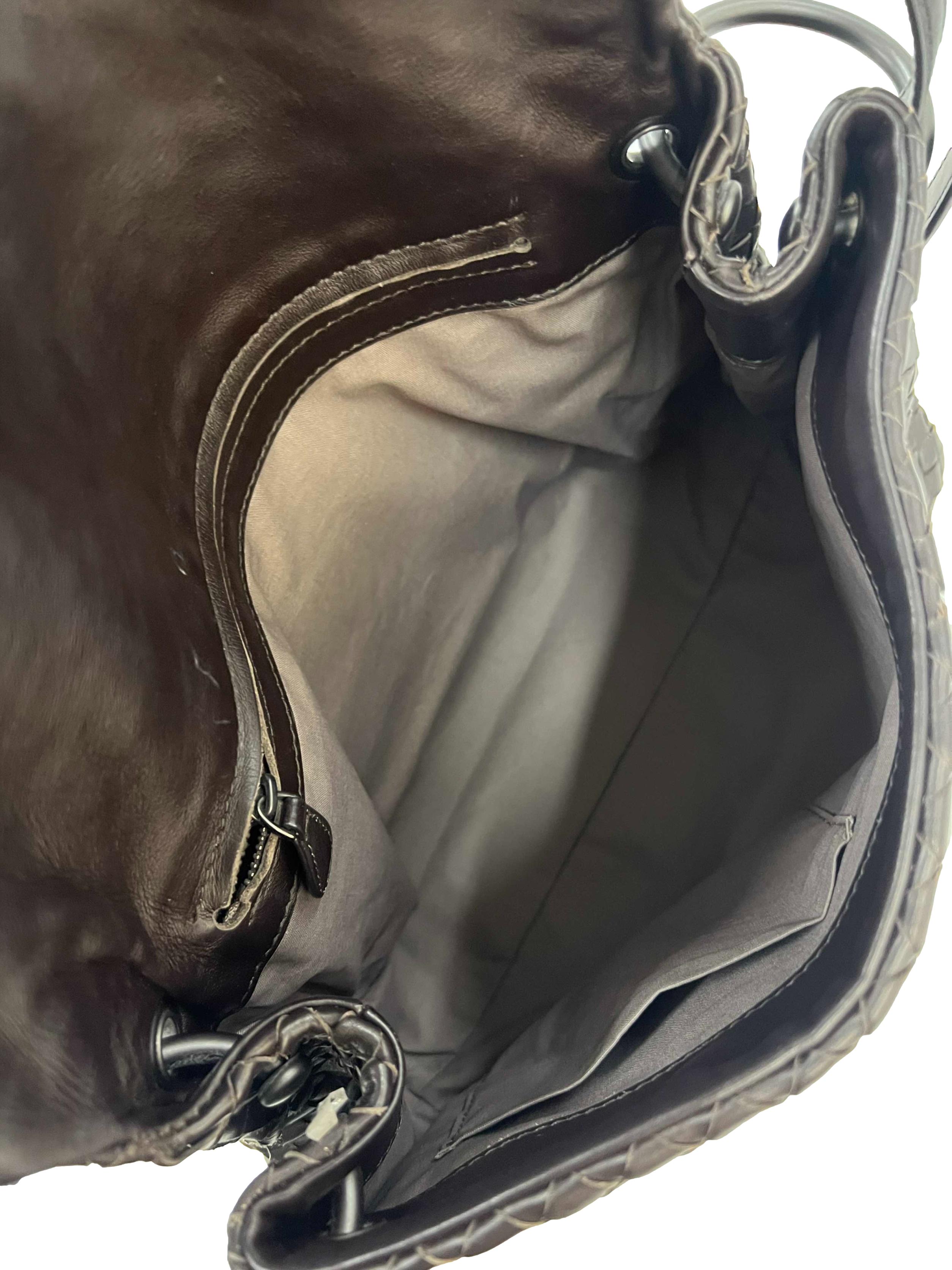 Brown Intrecciato Nappa Flap Bag CSN