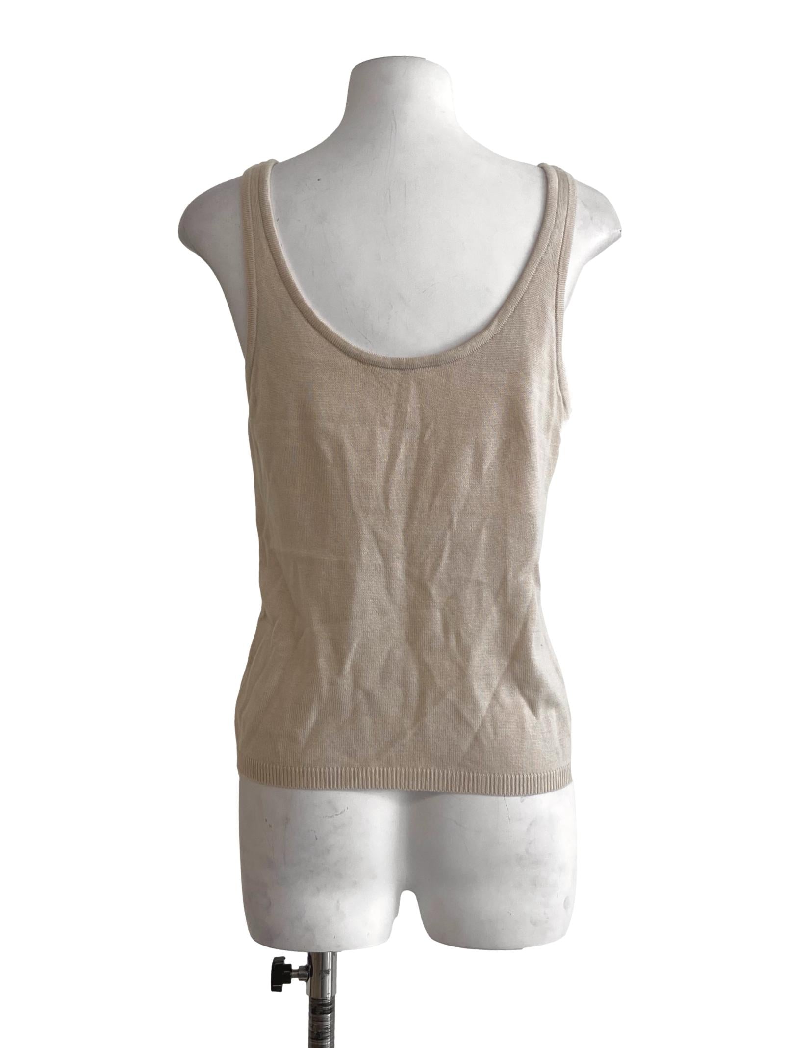 Egg Shell Beige Sleeveless Top