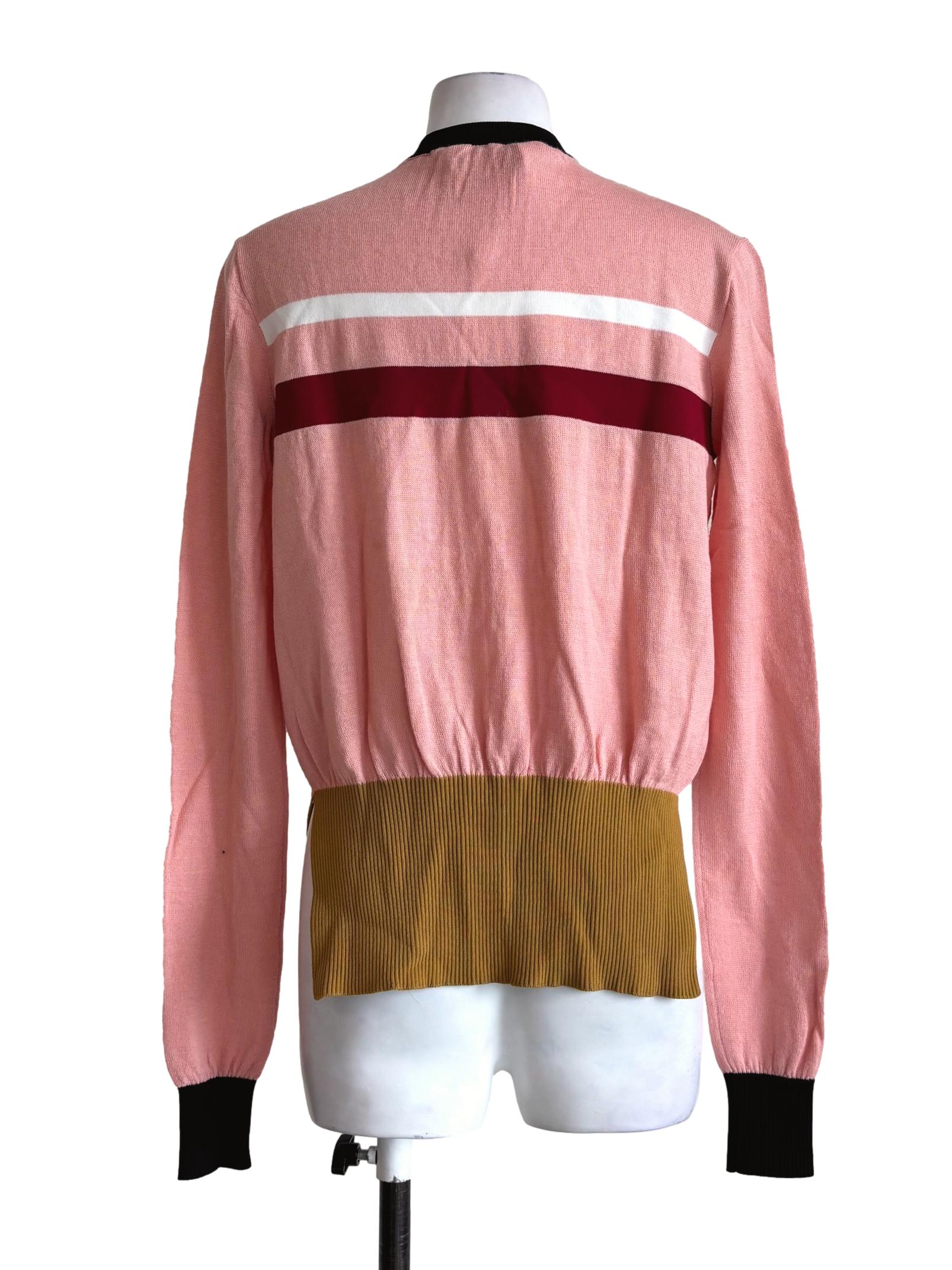 Coral Pink Multicolour Lined Cardigan