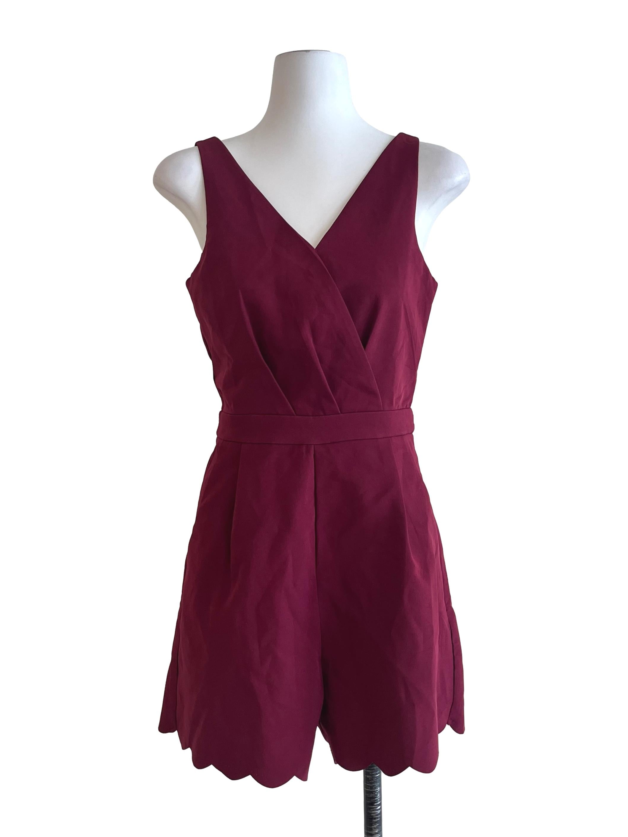 Blood Red V-Neck Romper