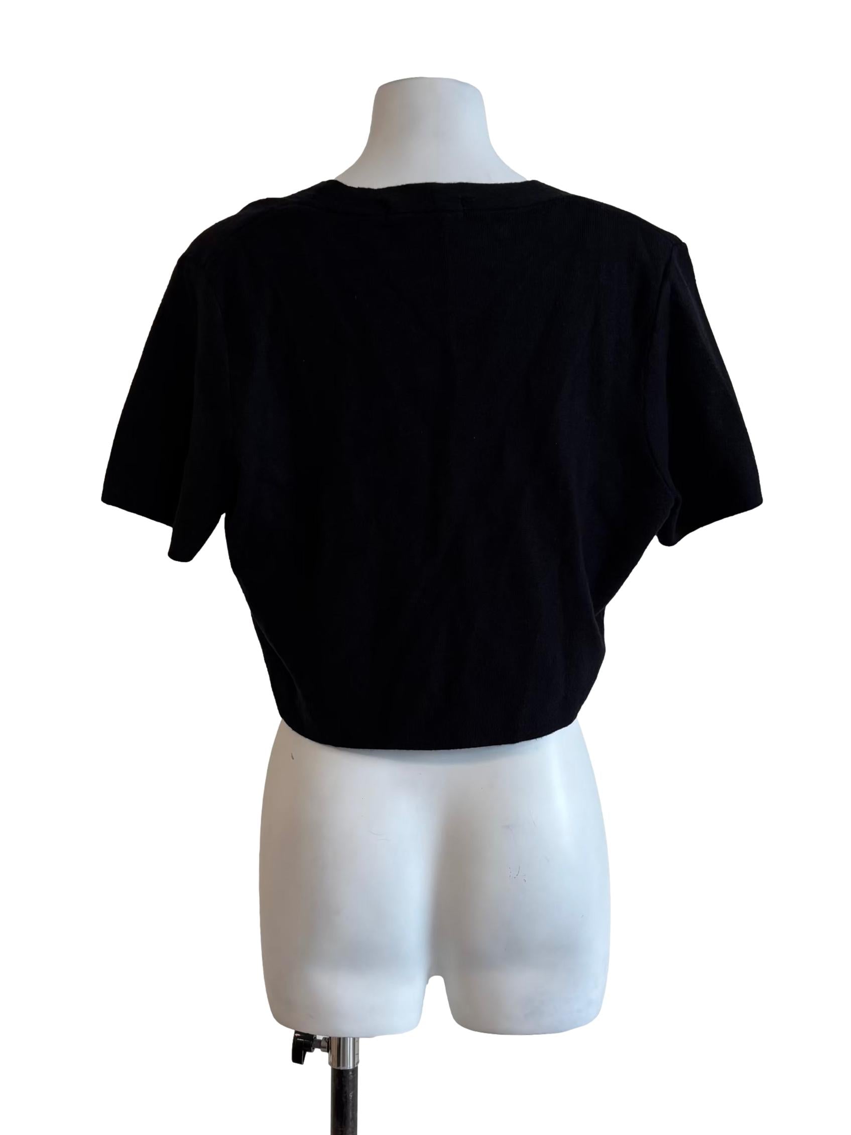 Ink Black Cropped Knit Top