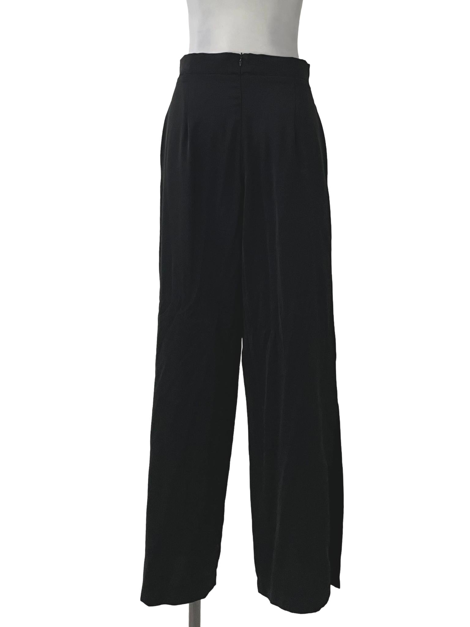 Black Pleated High Waisted Pants