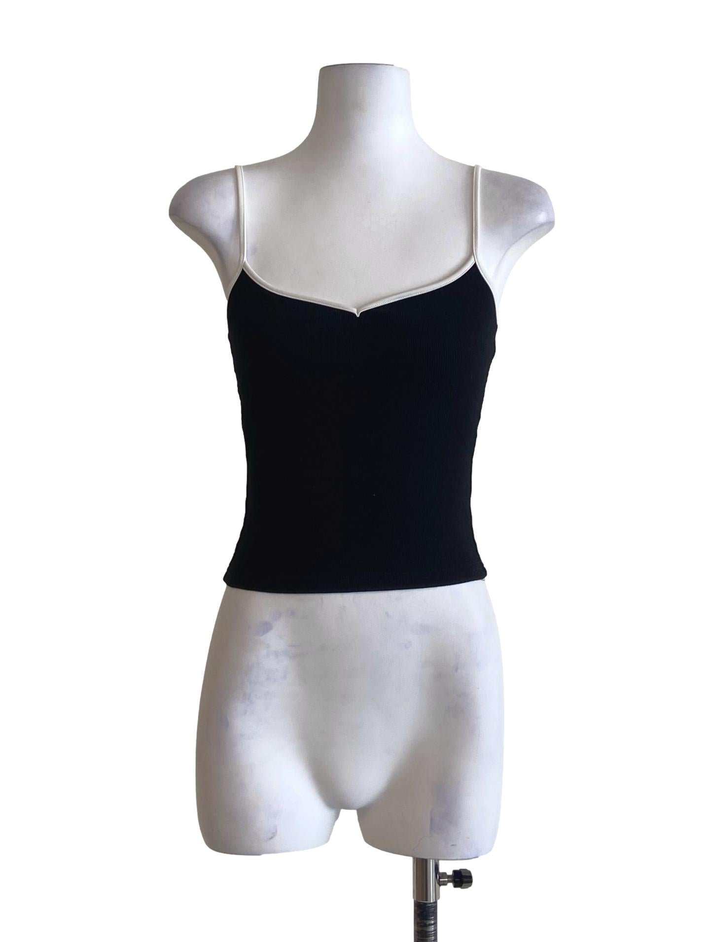 Black Spaghetti Strap Crop Top